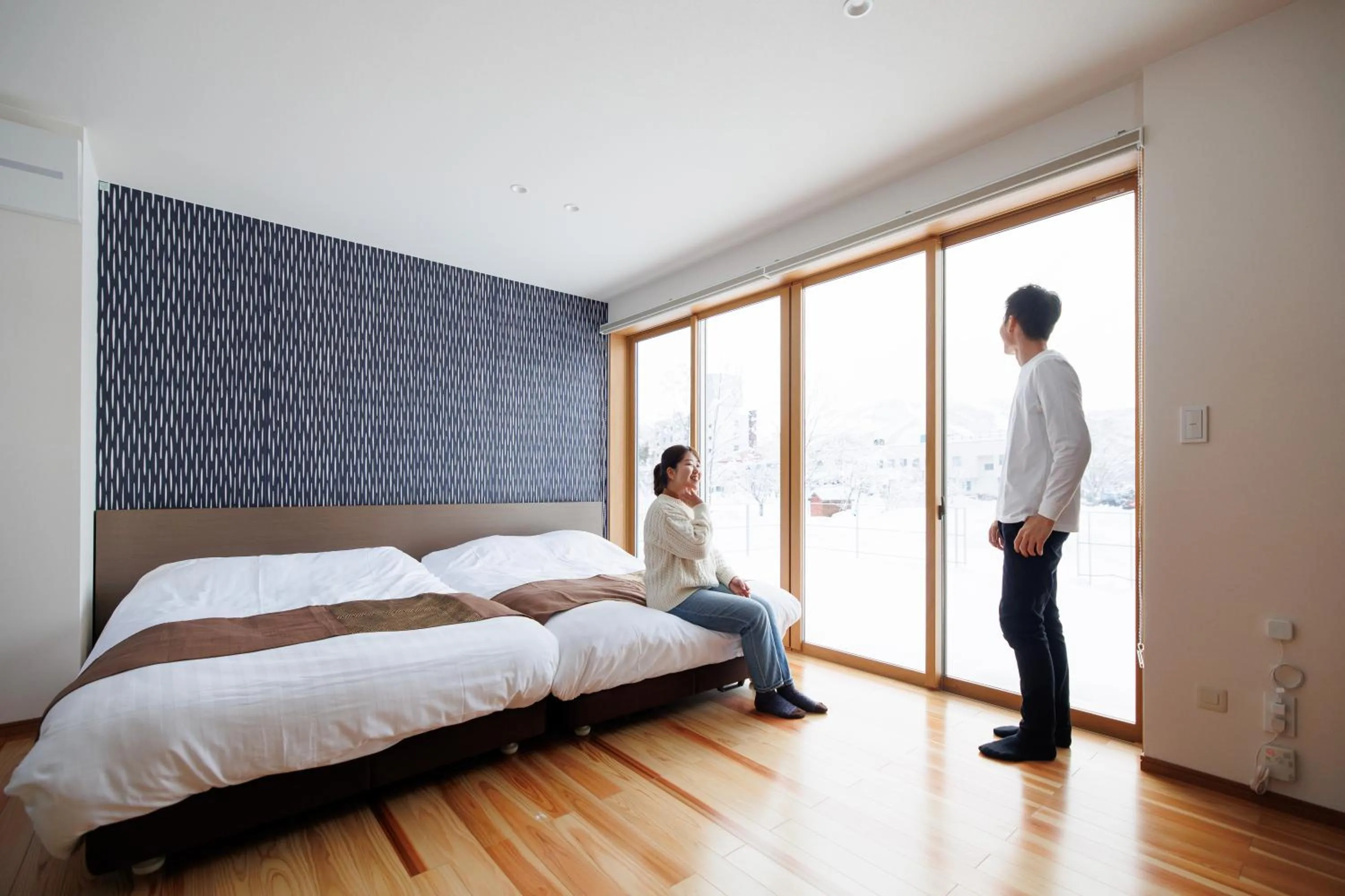 Bed in Hakuba Highland Hotel