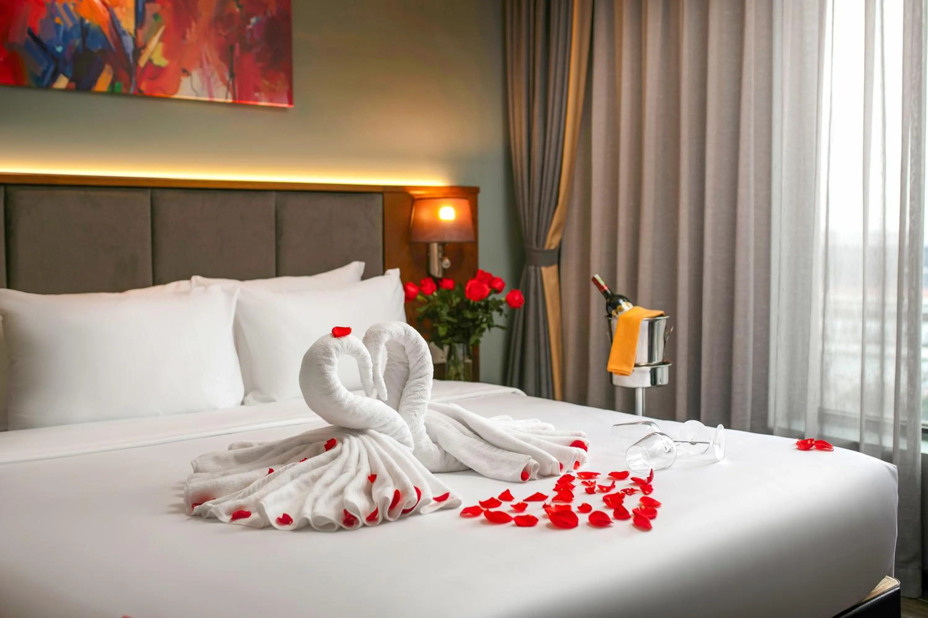 Decorative detail, Bed in GRAND CITITEL Hanoi Hotel & Spa