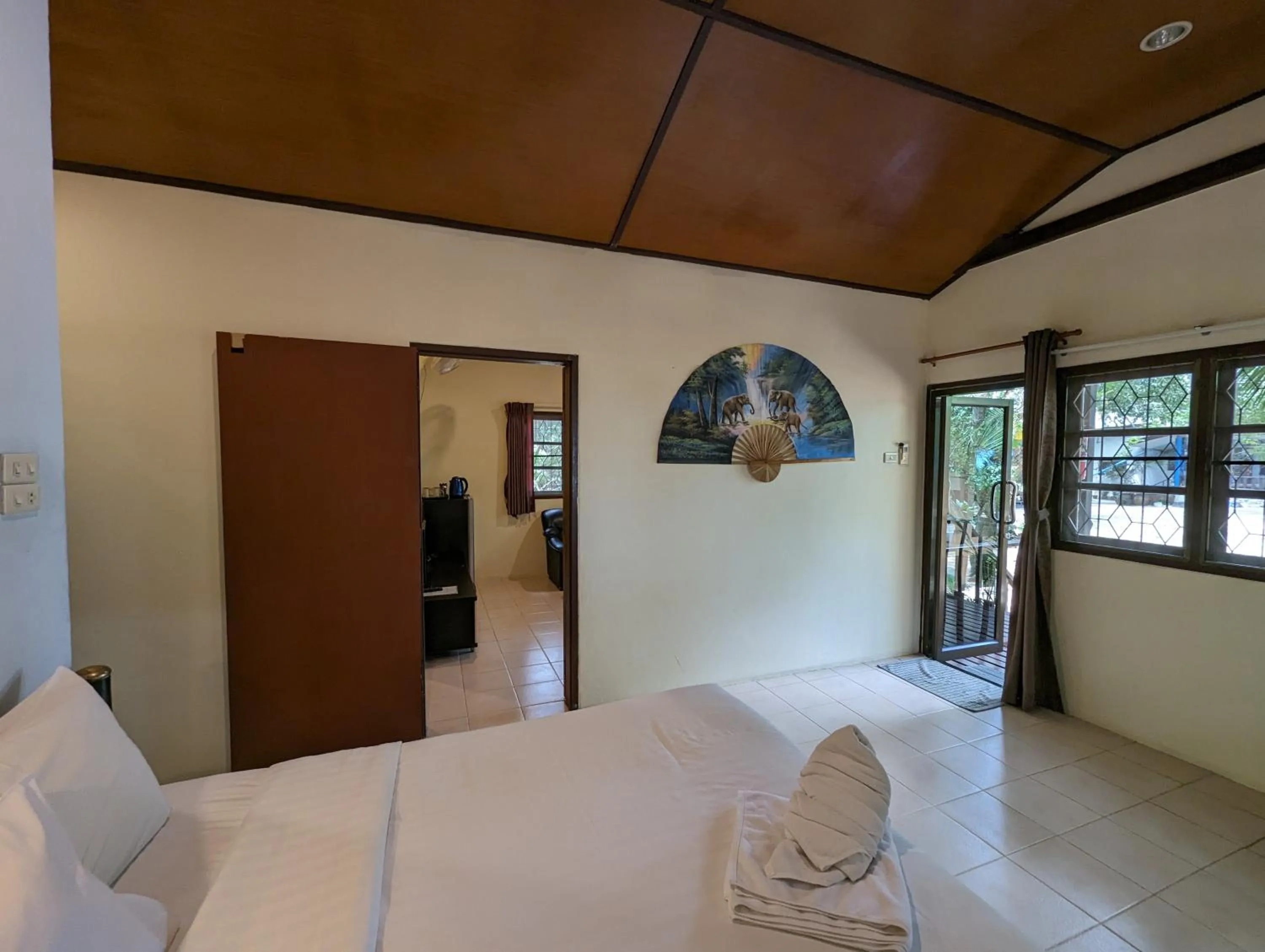 Bed in Moonhut Bungalows