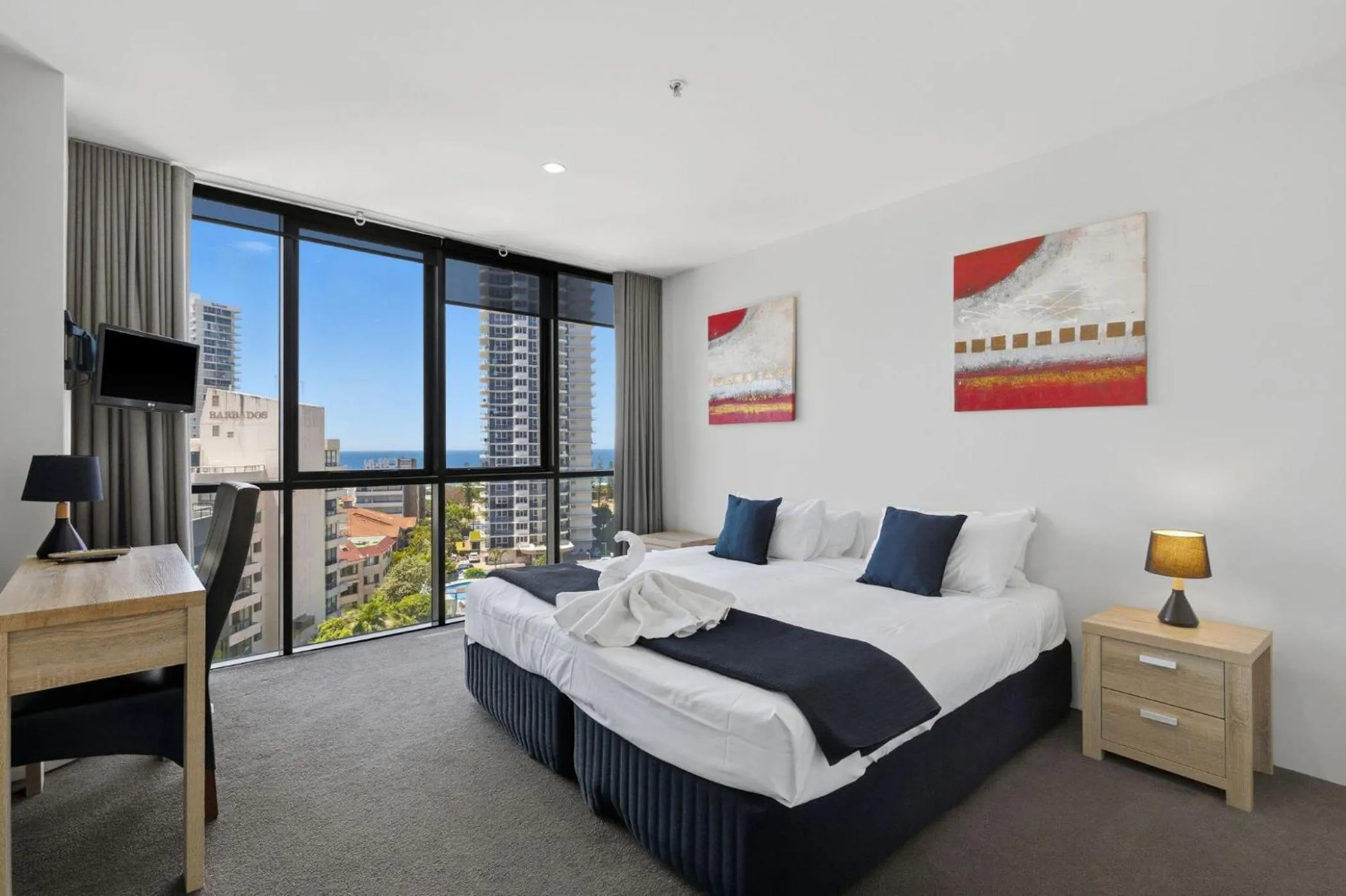 Bed in Aria Apartments