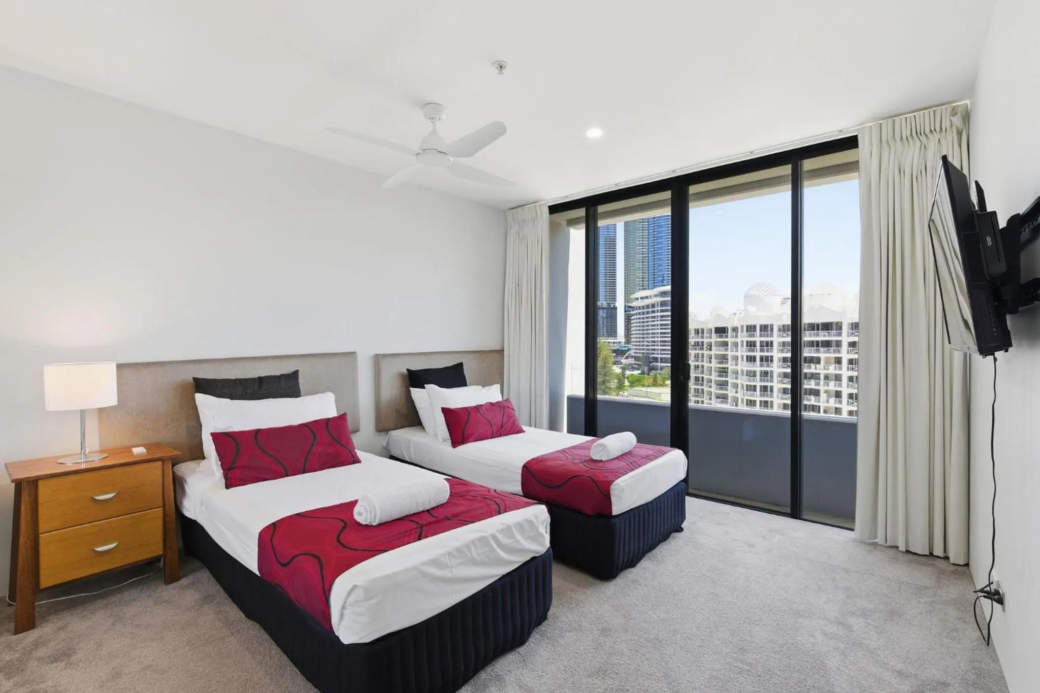 Bedroom, Bed in Aria Apartments