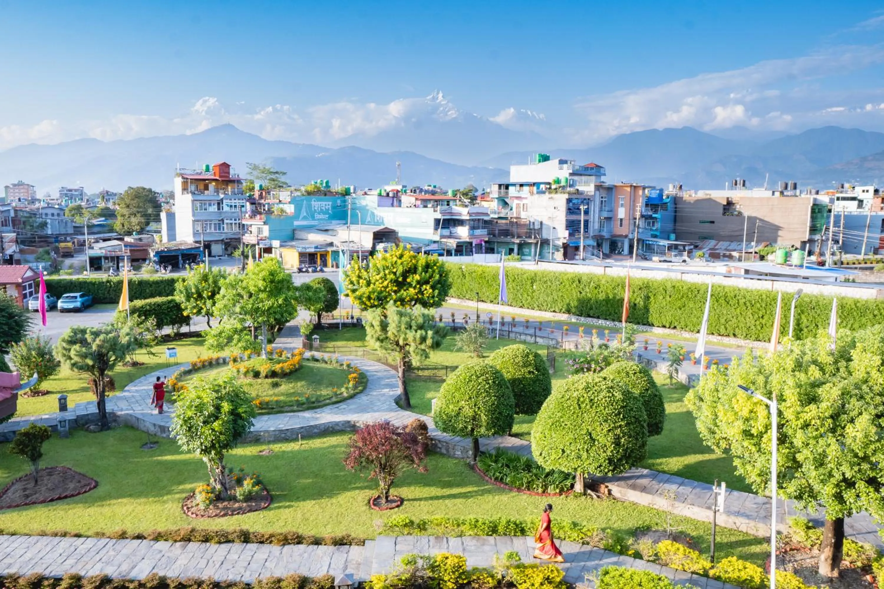 Garden view in Hotel Pokhara Grande