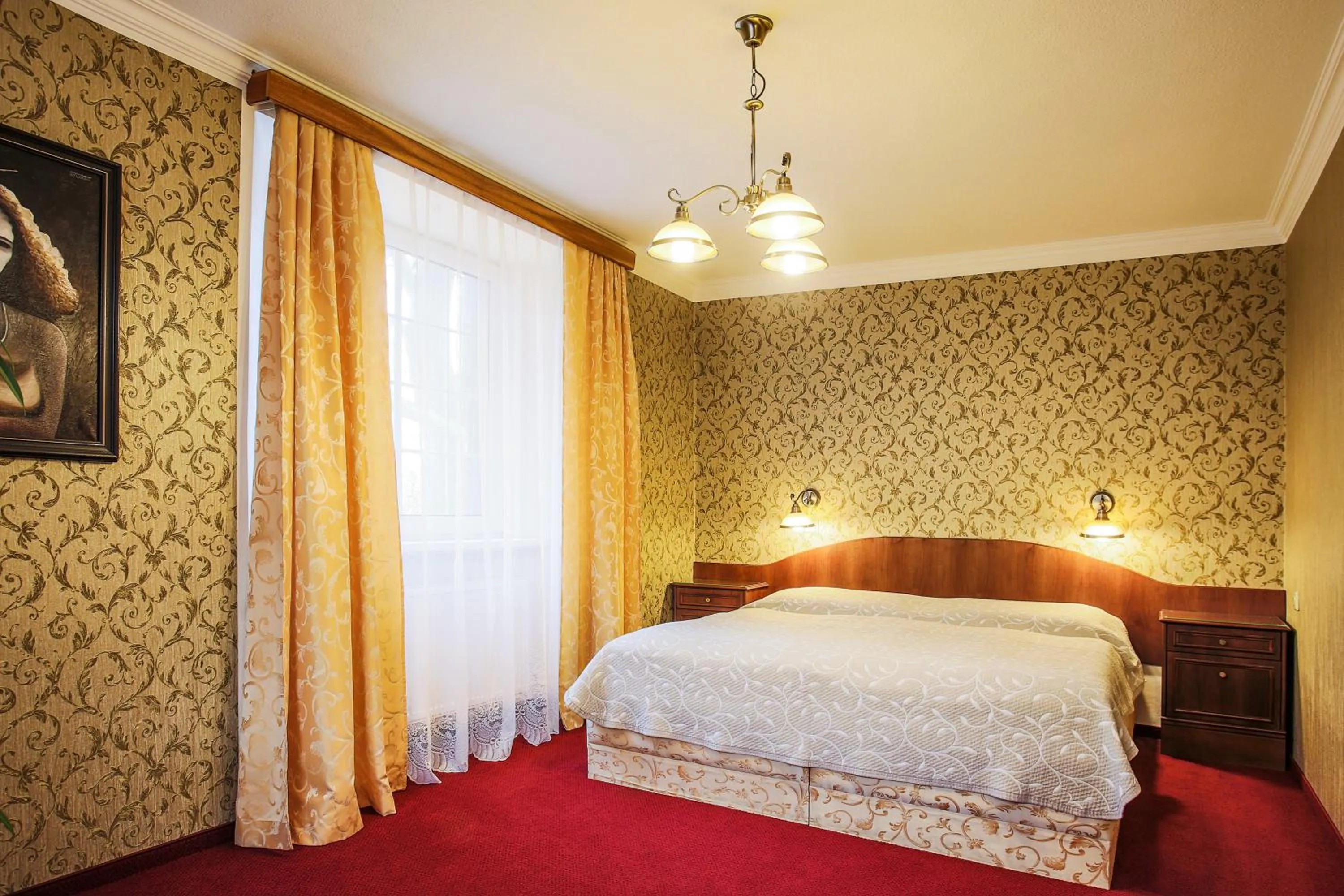 Bed in Hotel Ostrov