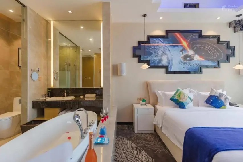 Bed in Taishan He Style Hotel