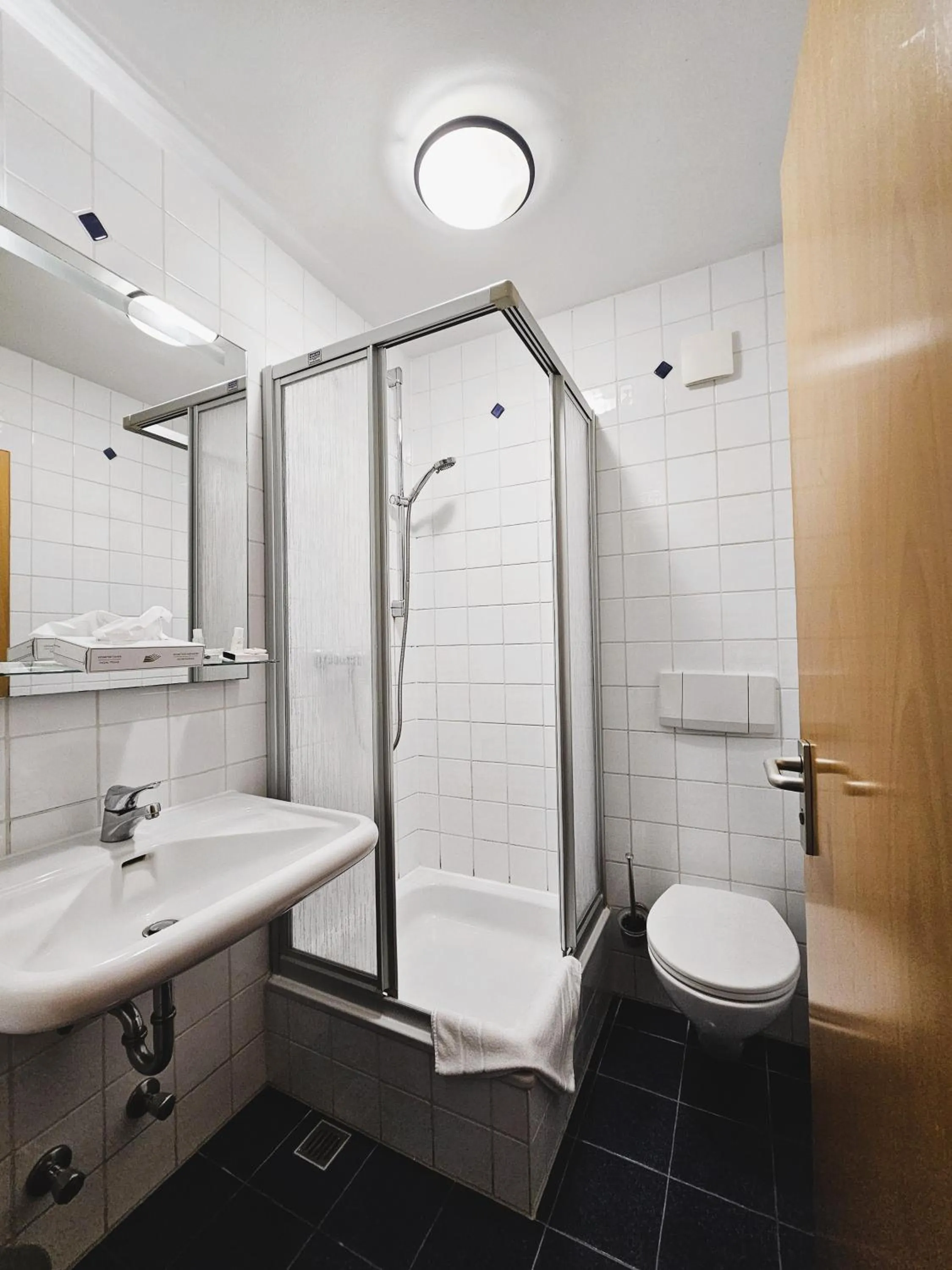 Bathroom in ARRIVEL Pension Pliening - bisher Novitel