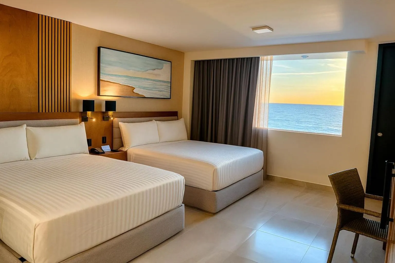 Photo of the whole room, Bed in Hacienda Mazatlán sea view