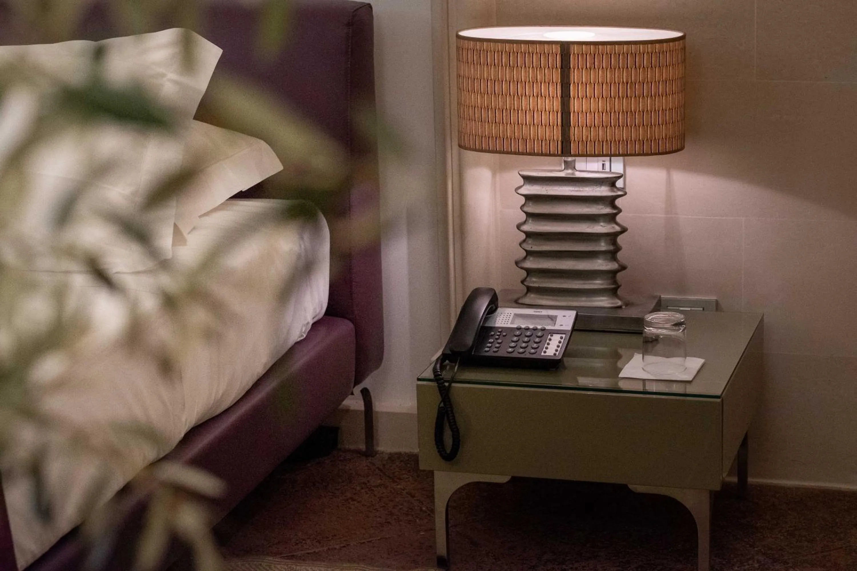 Decorative detail, Bed in La Fiermontina Palazzo Bozzi Corso Hotel