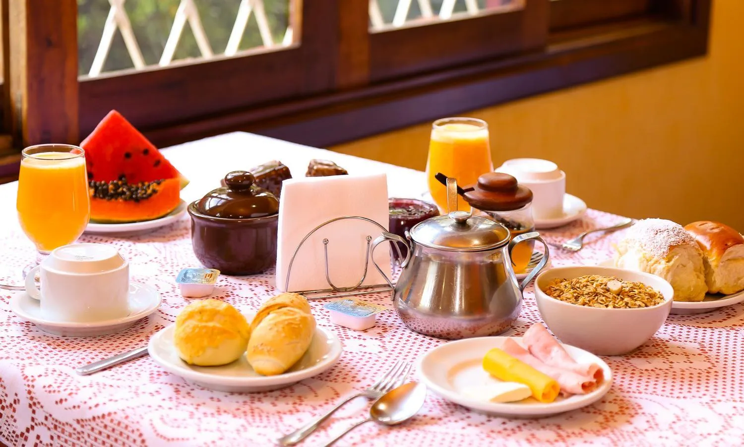 Continental breakfast in Pousada Vale Verde