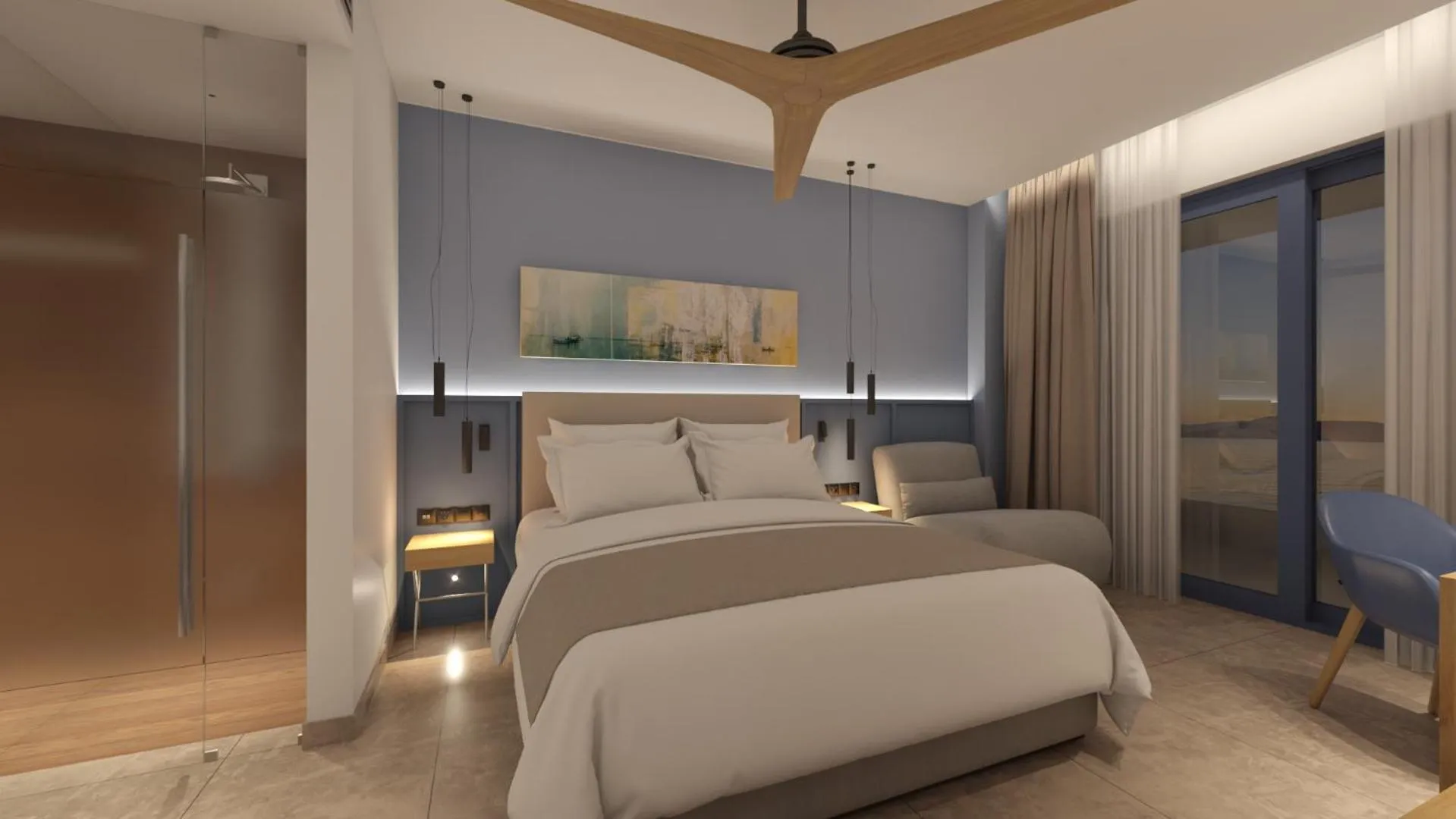 Bed in Oasis Beach Hotel