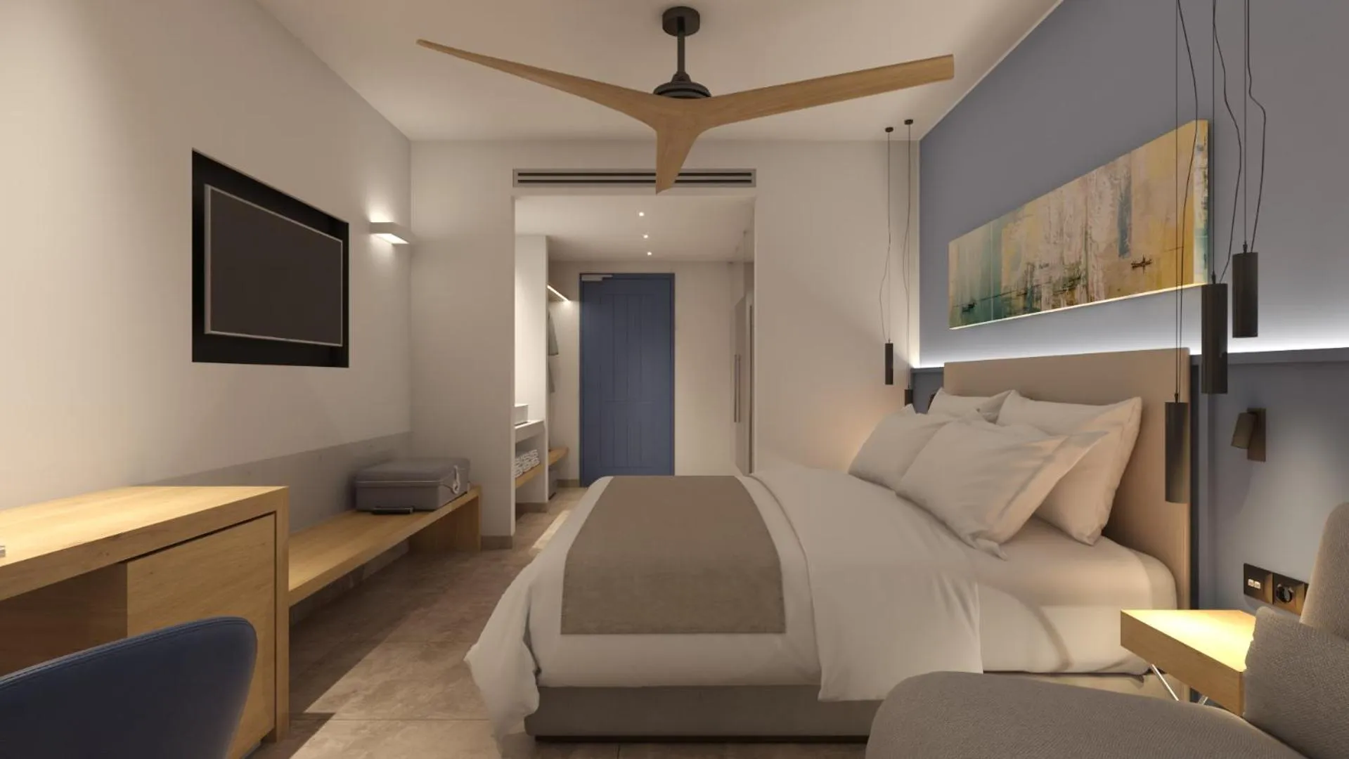 Bed in Oasis Beach Hotel