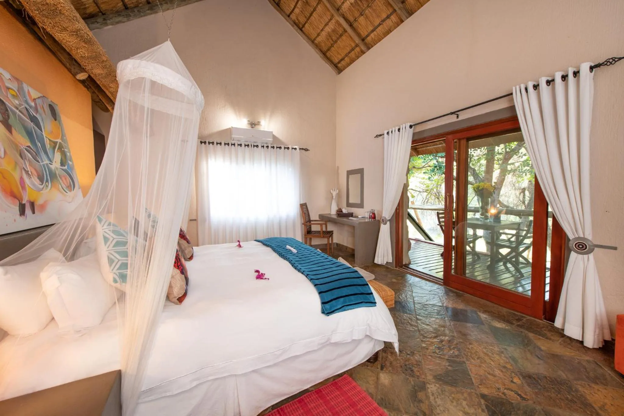 Bed in Blyde River Wilderness Lodge