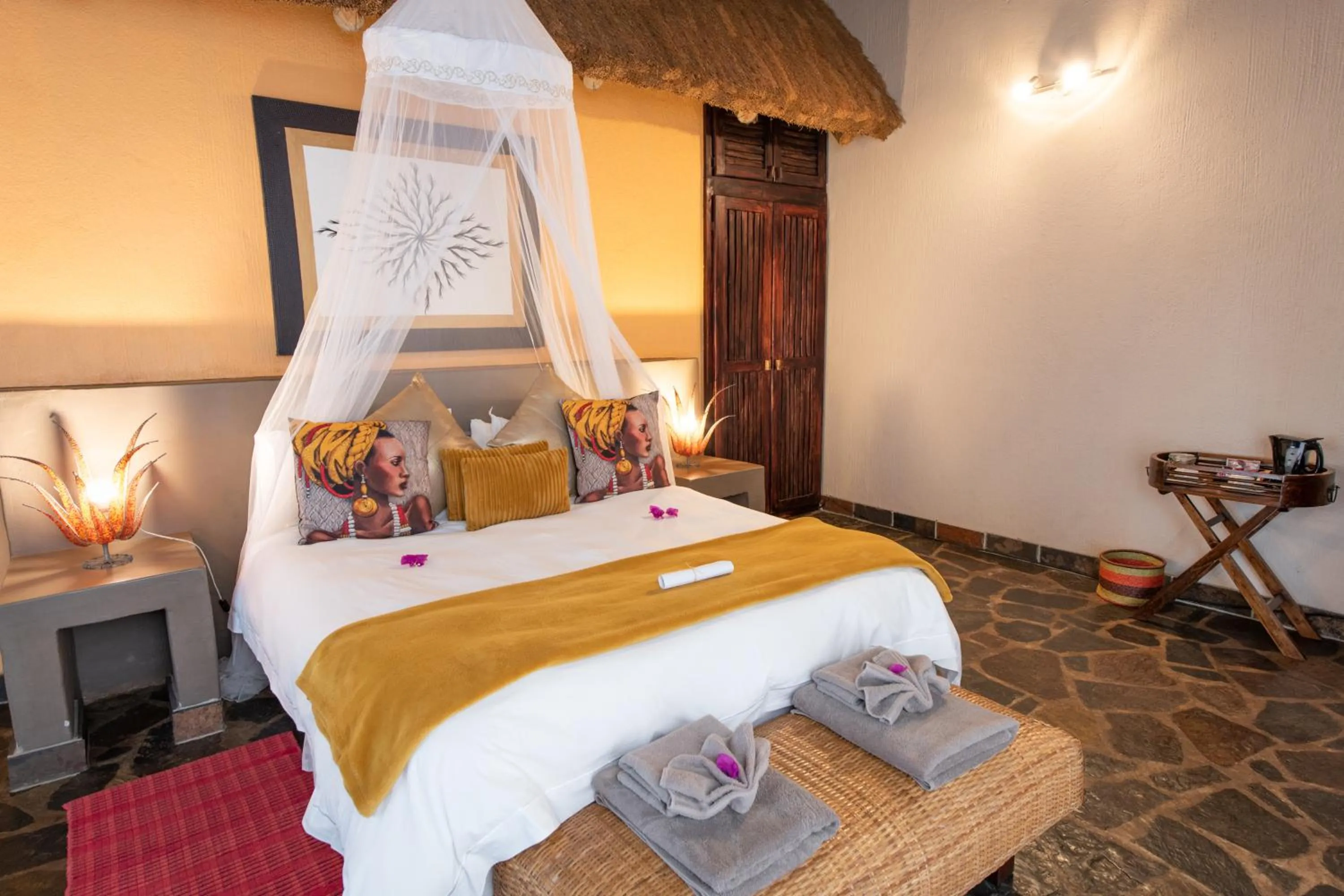 Bed in Blyde River Wilderness Lodge