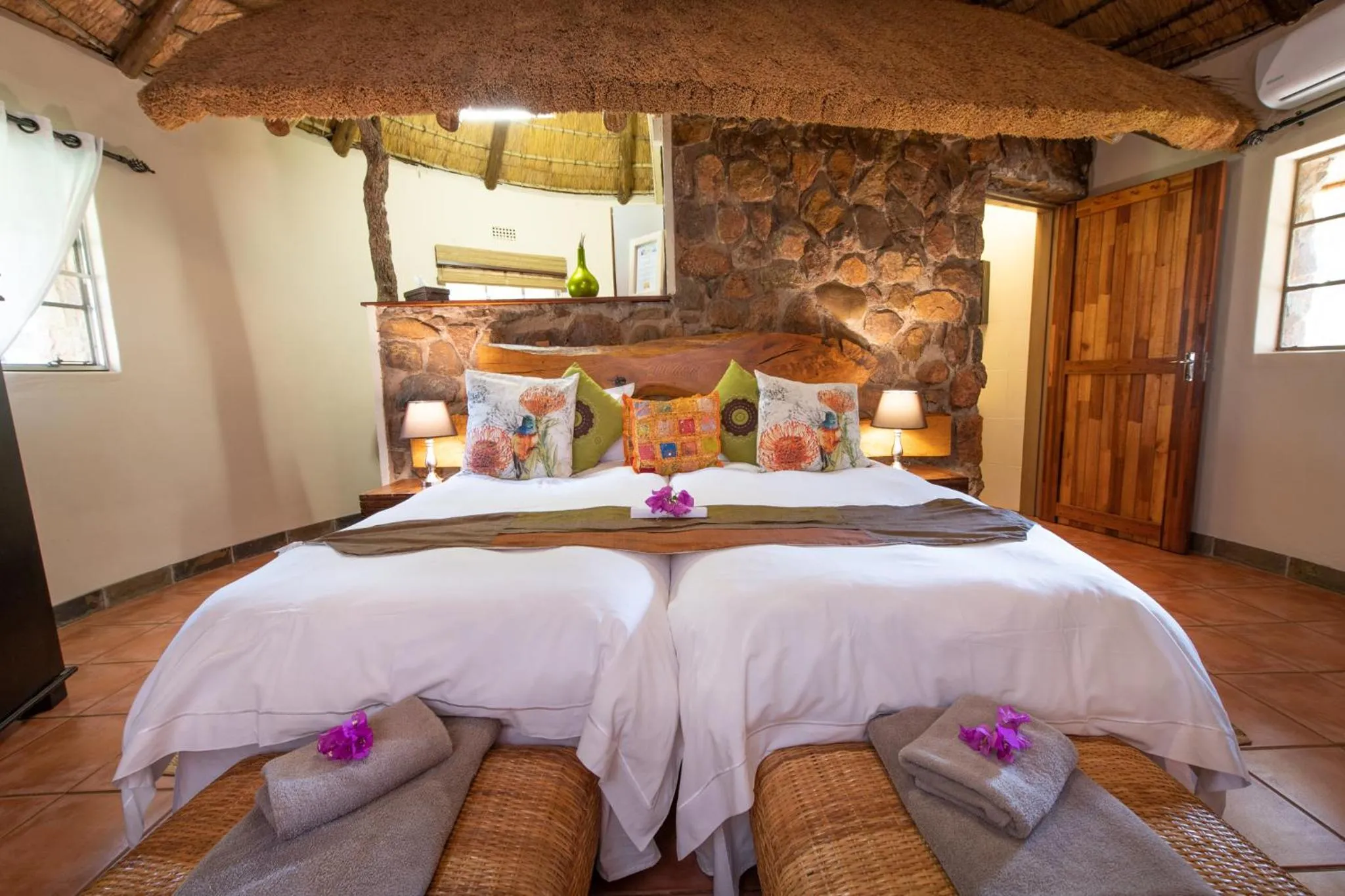 Bed in Blyde River Wilderness Lodge