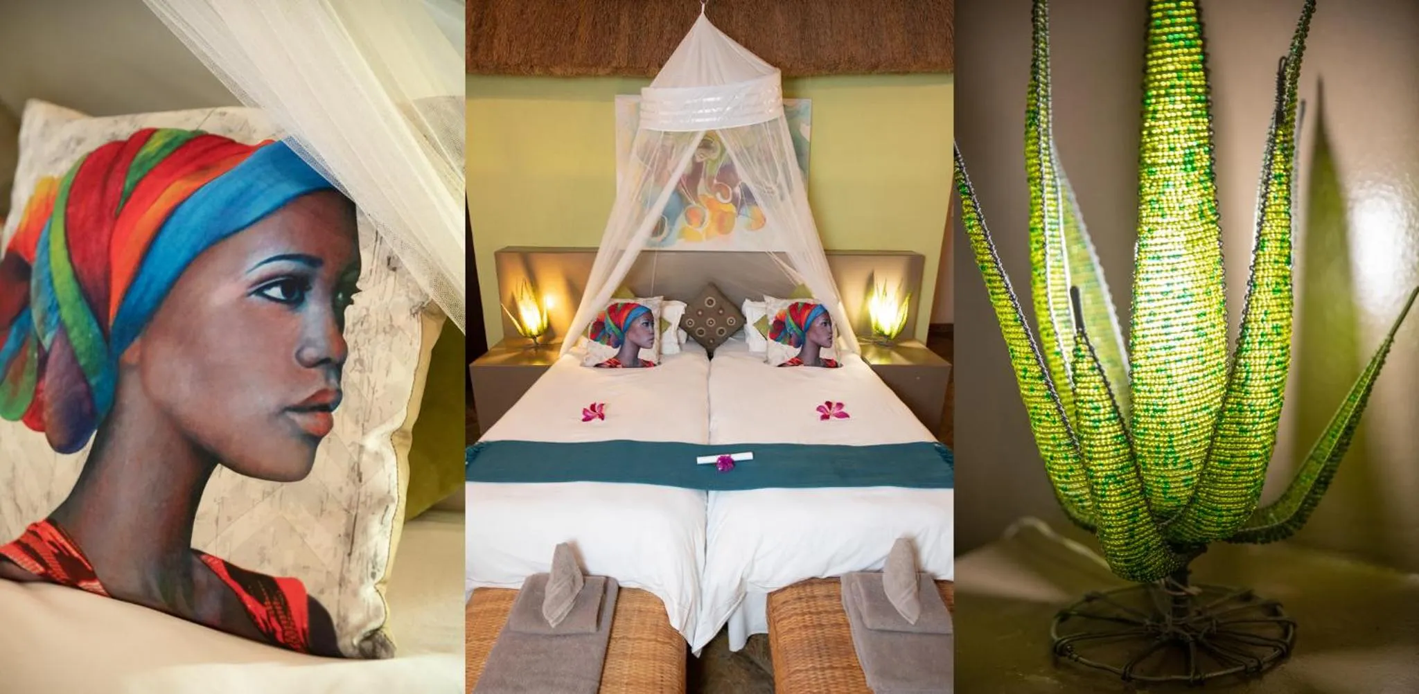 Bed in Blyde River Wilderness Lodge