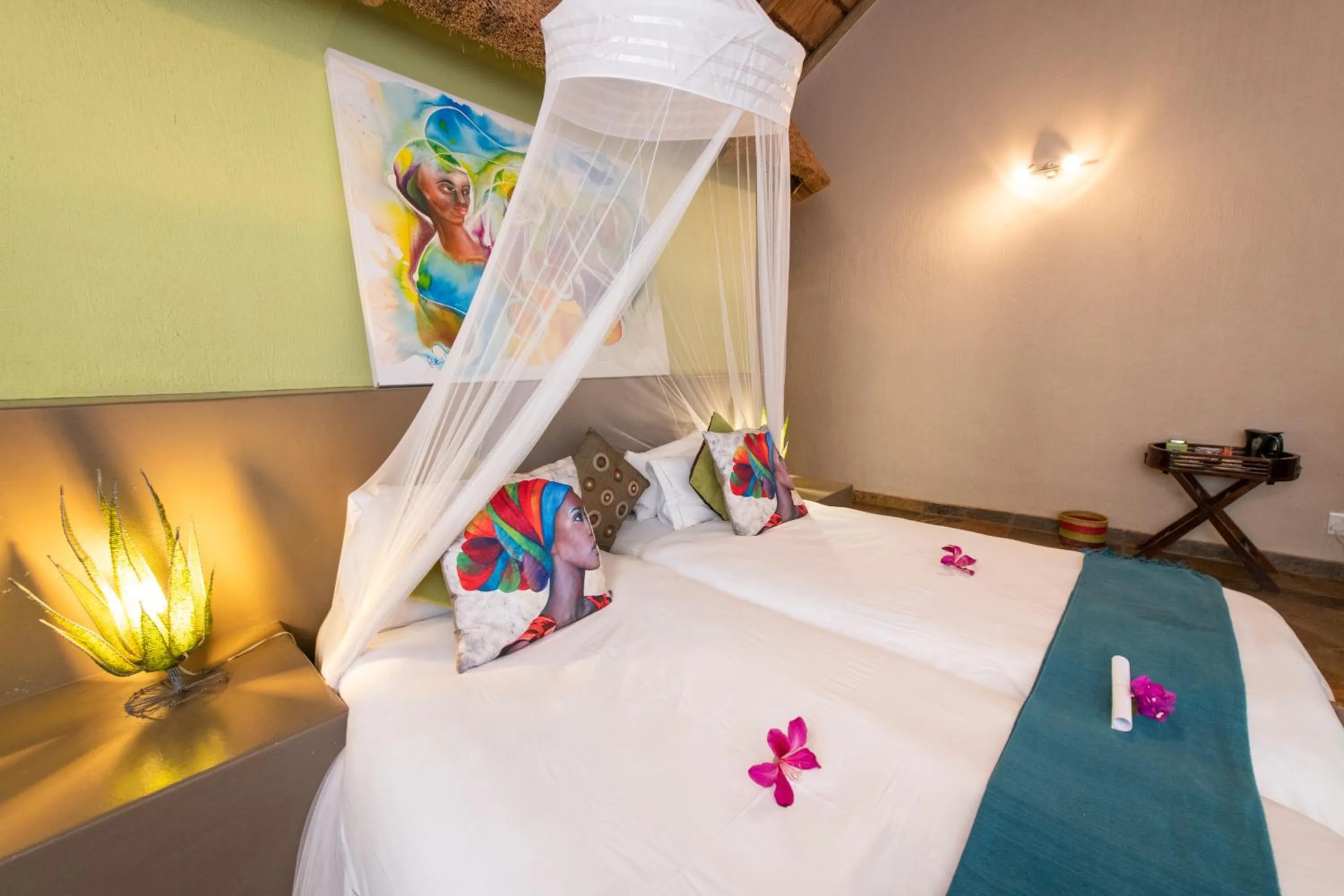 Bed in Blyde River Wilderness Lodge