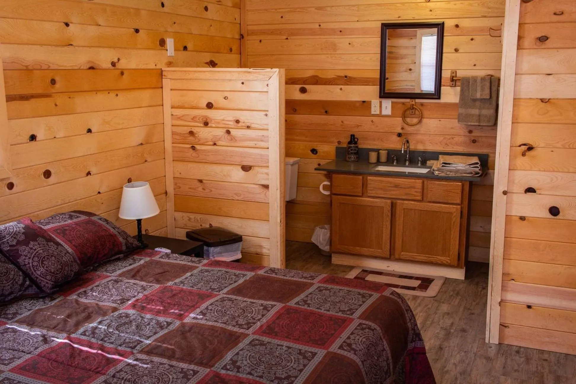 Bed in Zion’s Cozy Cabin's