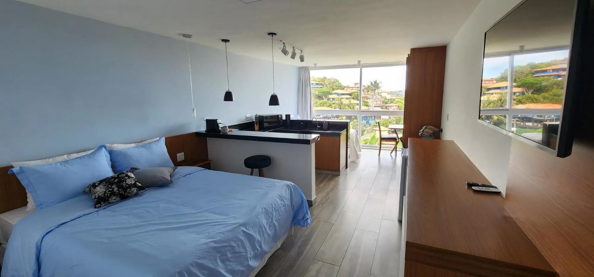 Bed in Pousada Santorini