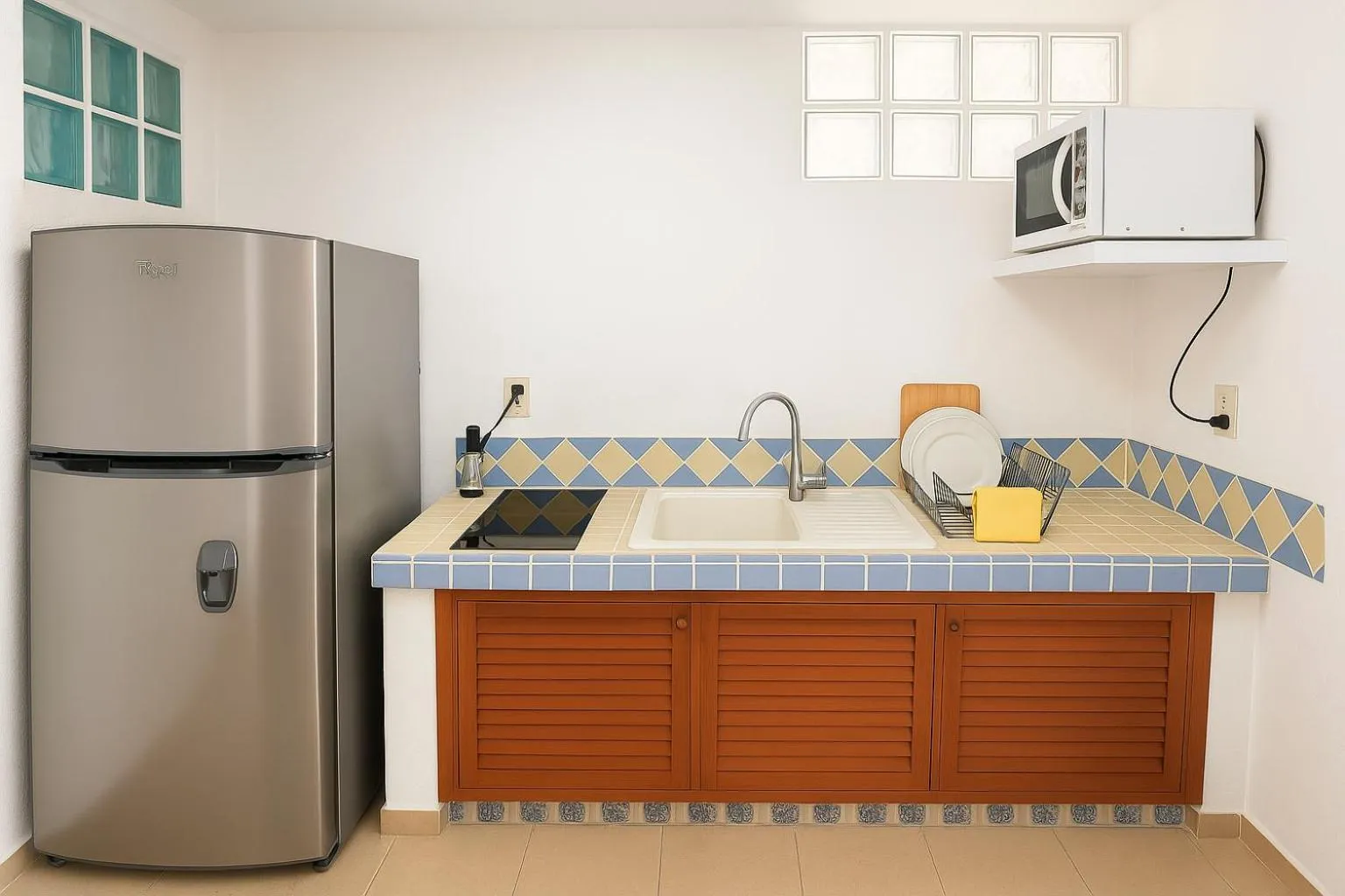 kitchen in Beach Front Condos in Hotel Zone