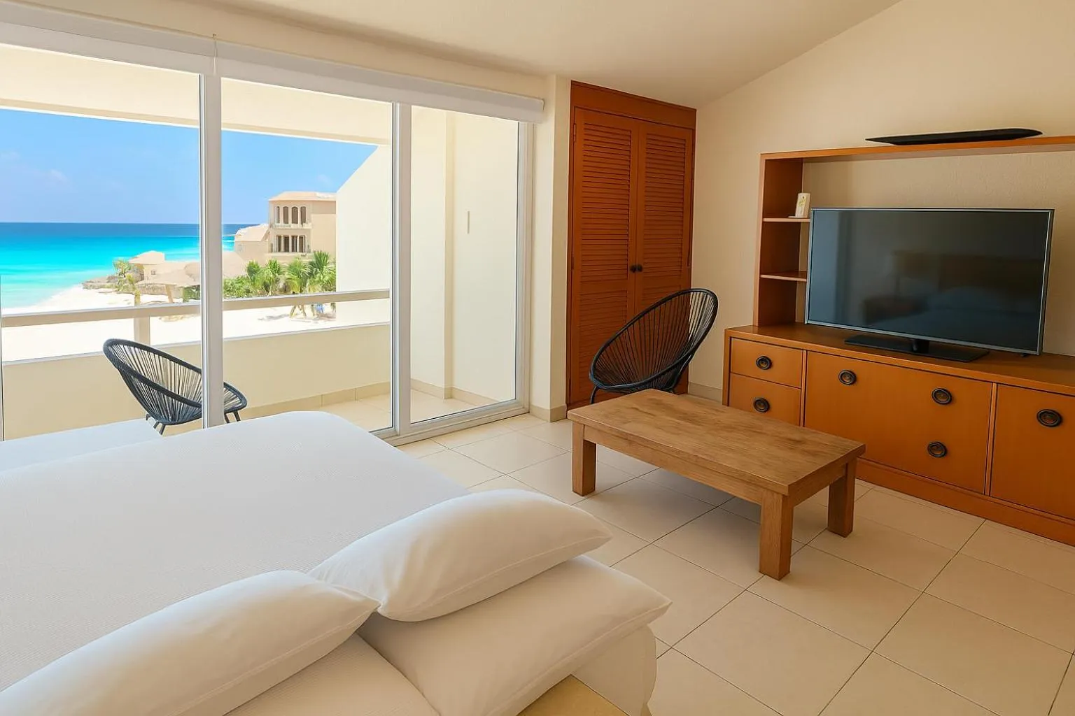 Bedroom, Bed in Beach Front Condos in Hotel Zone