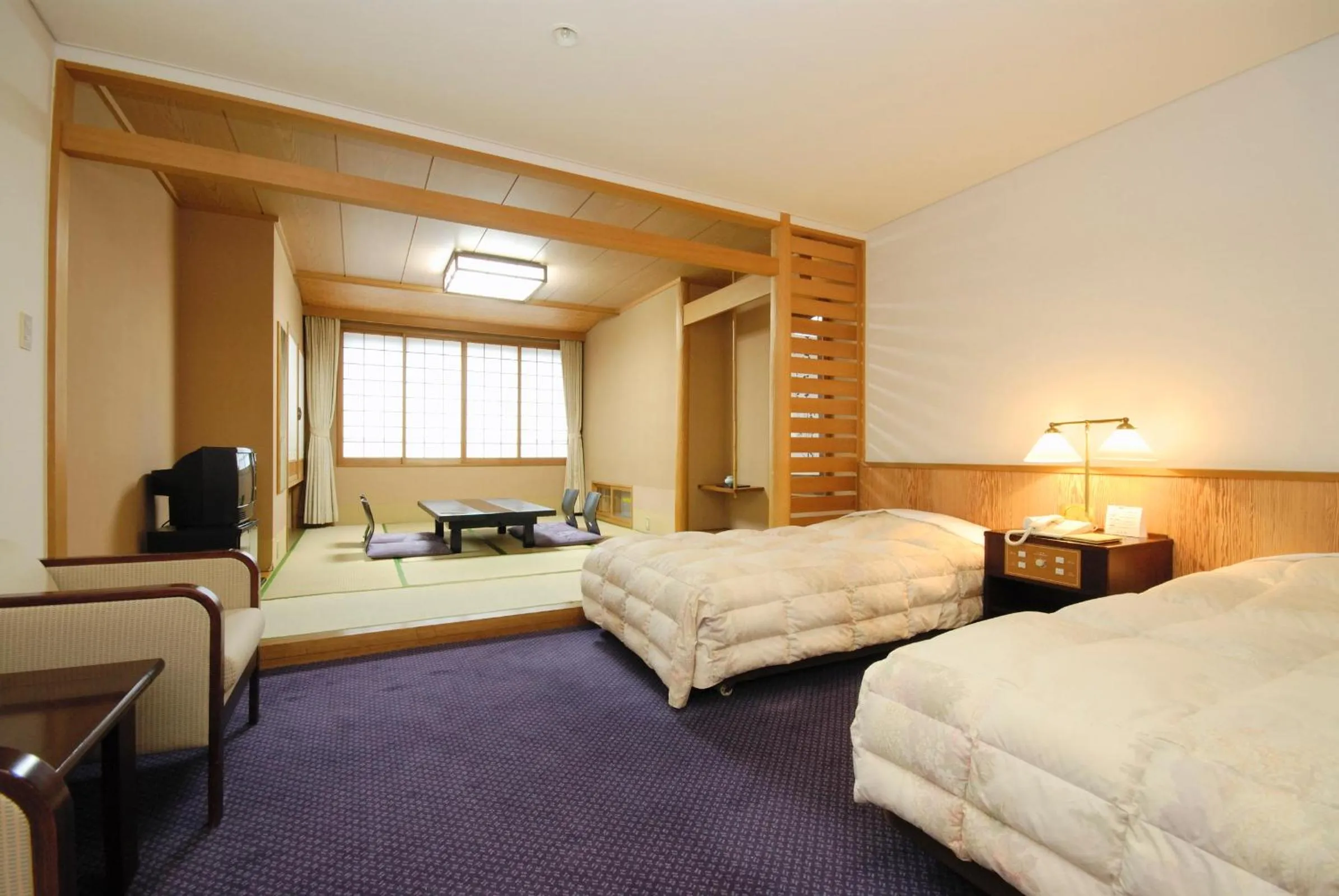 Photo of the whole room, Bed in Noboribetsu Sekisui Tei