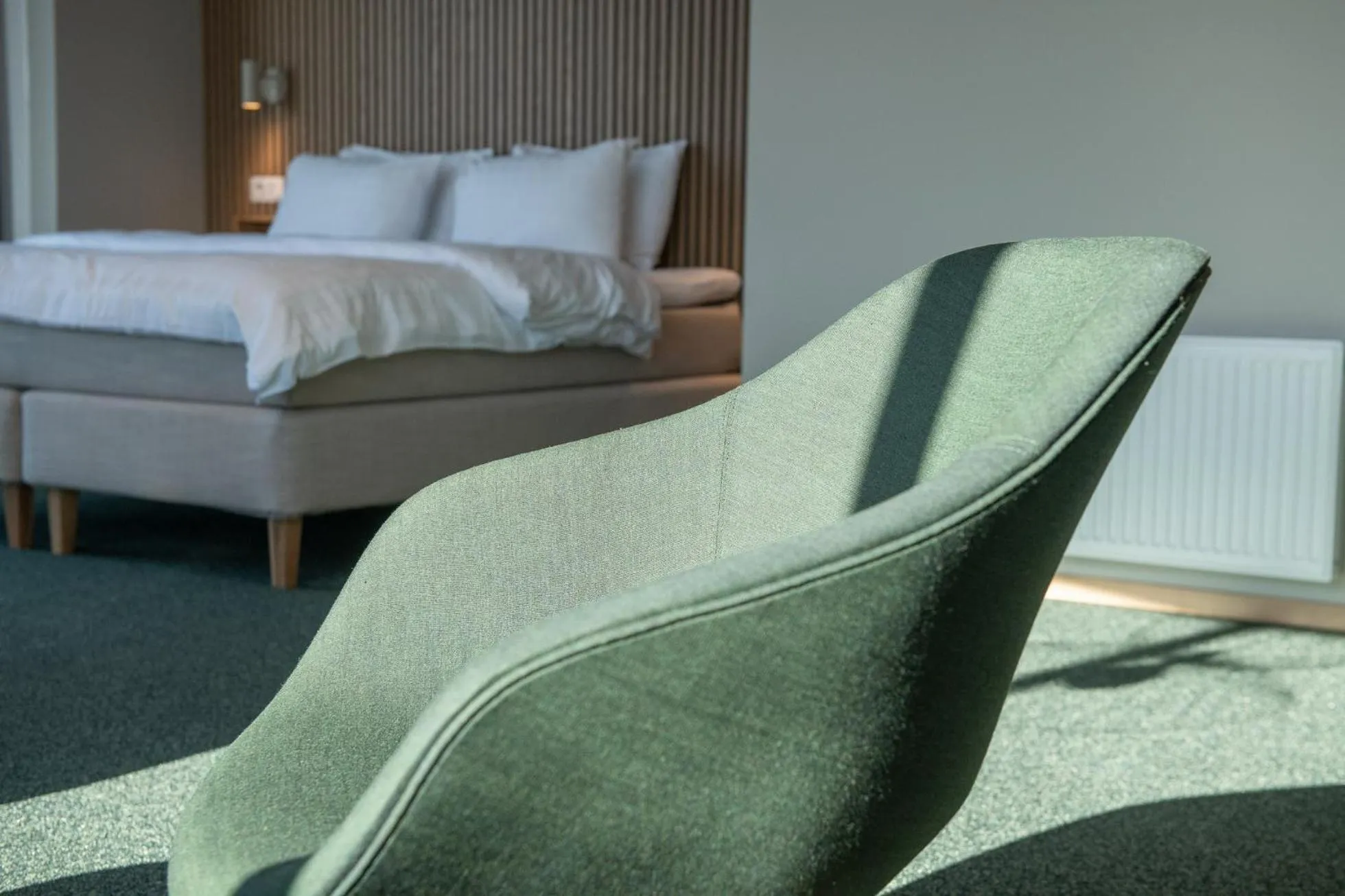 Seating area, Bed in Medlefors Hotell & Konferens