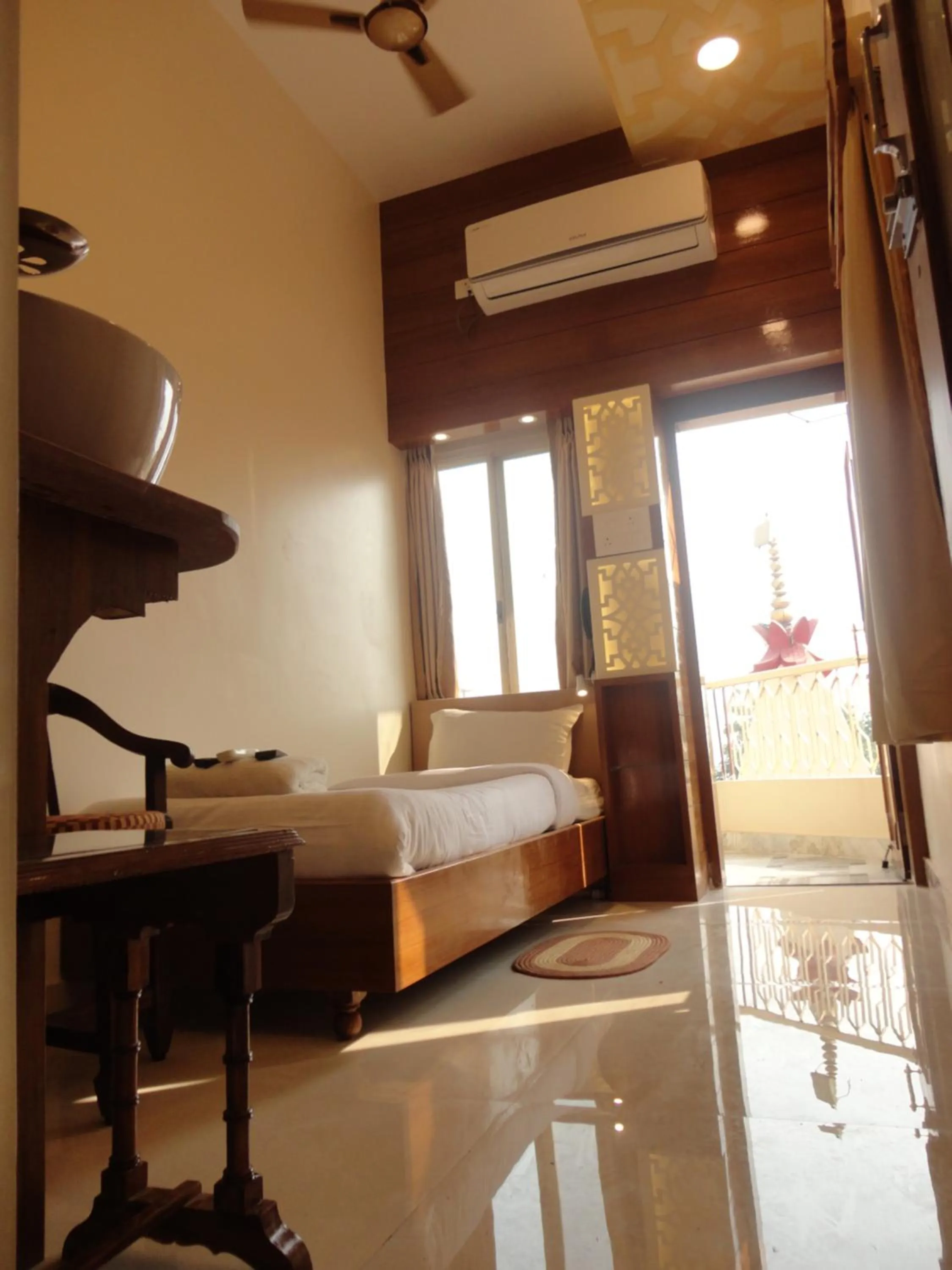 View (from property/room), Bed in Hotel Temple On Ganges