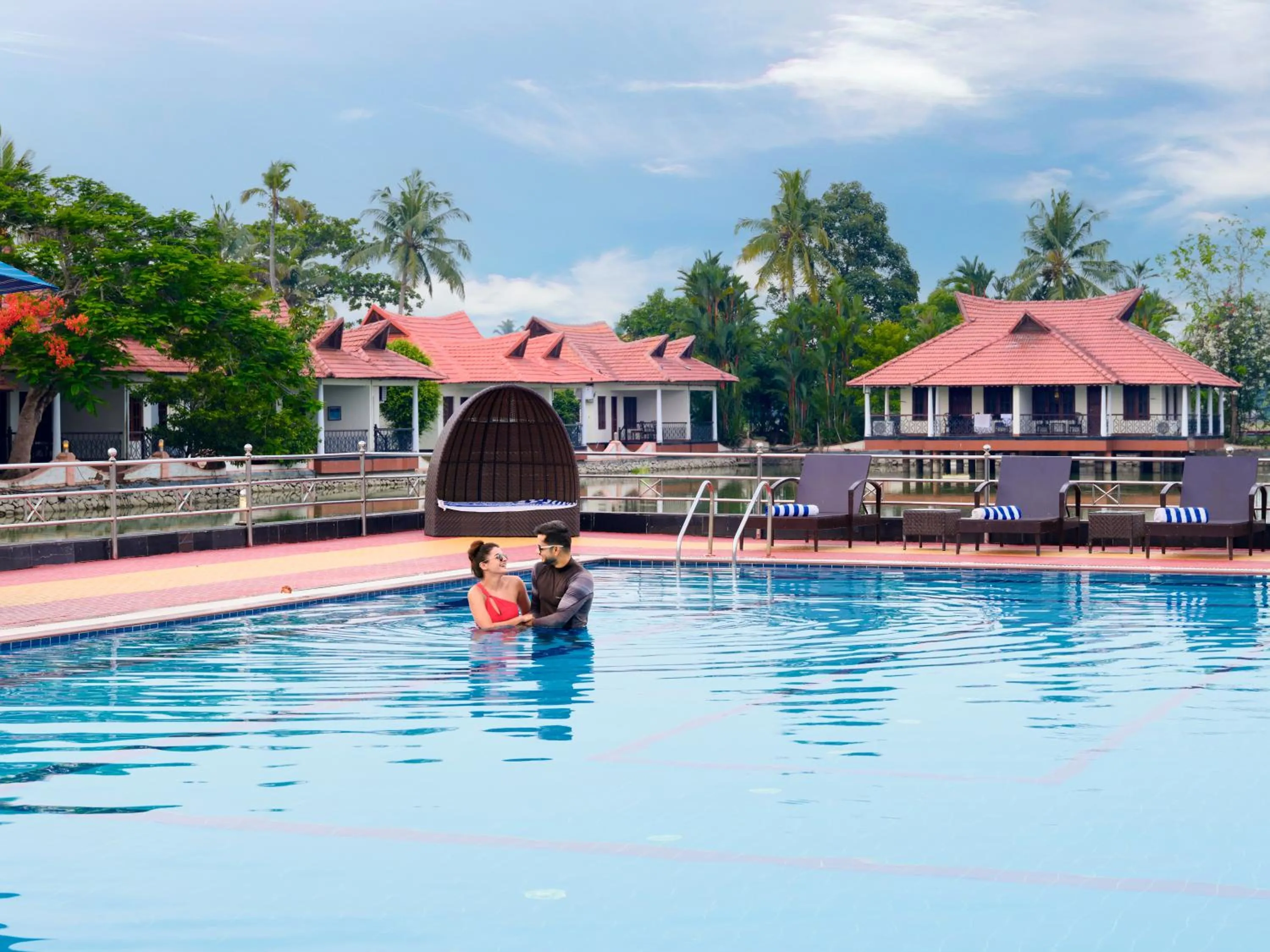 Swimming pool in Sterling Lake Palace Alleppey