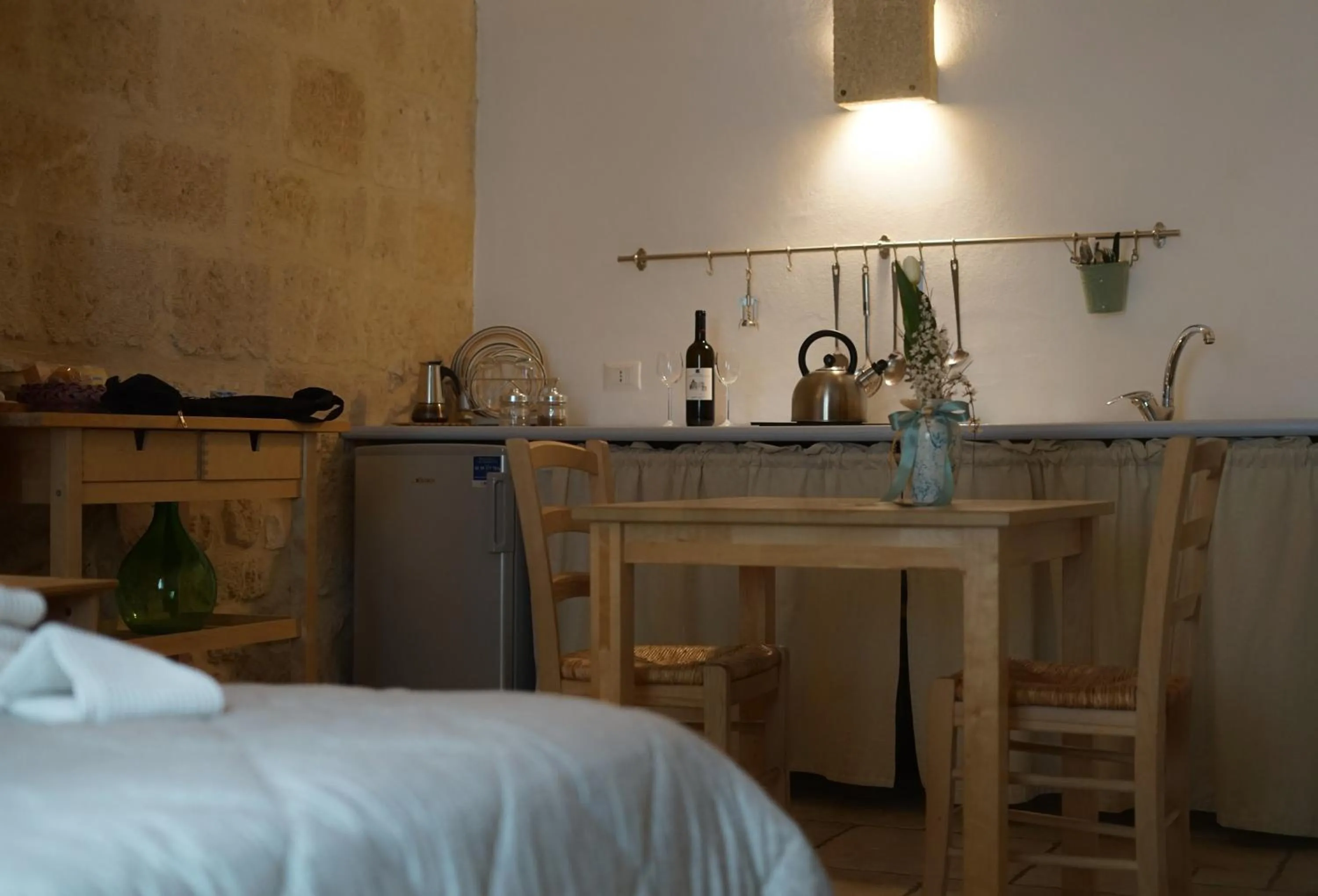 Kitchen or kitchenette, Bed in Bed & Breakfast Casa Lopez