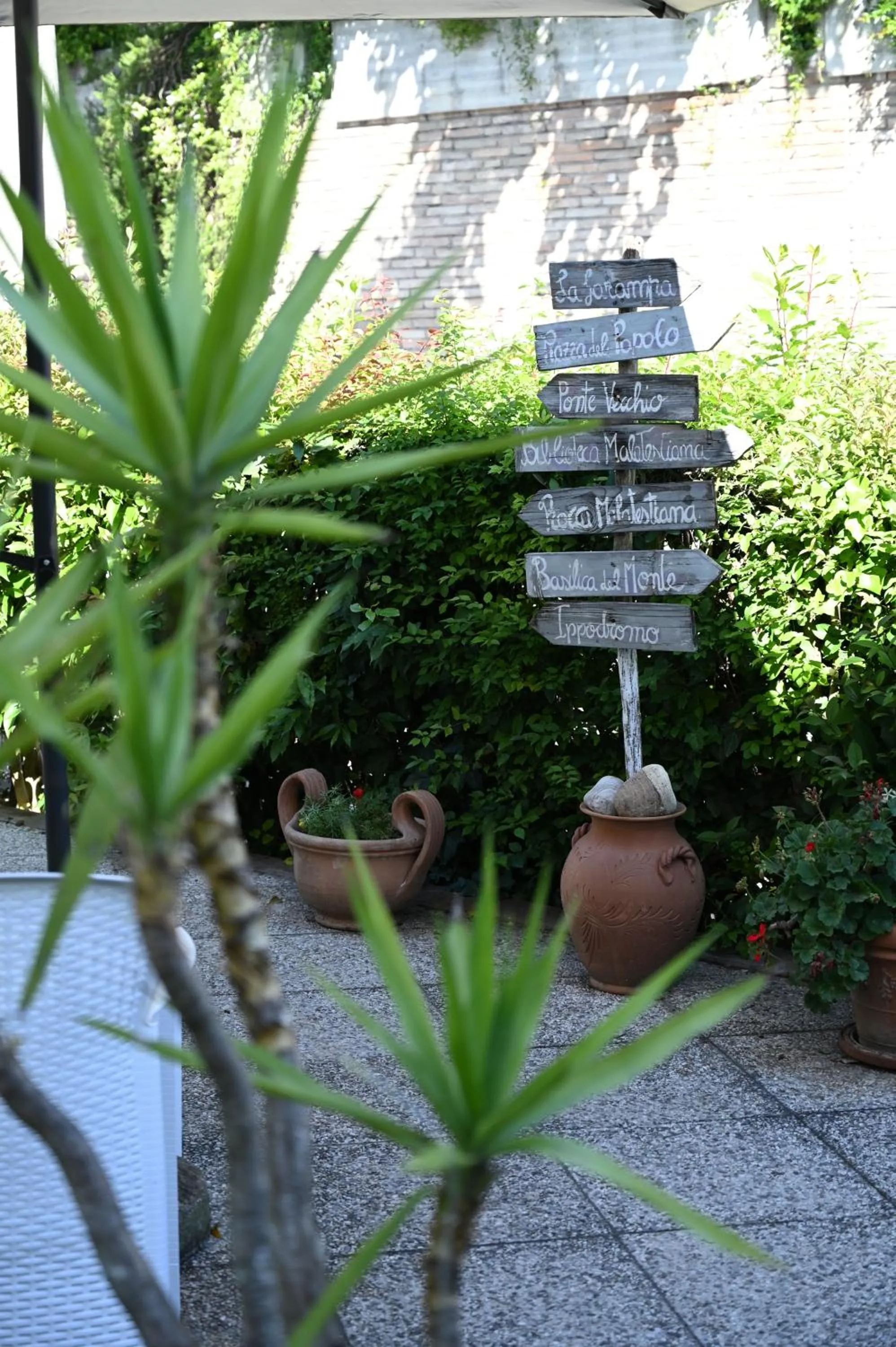 Garden view in La Garampa