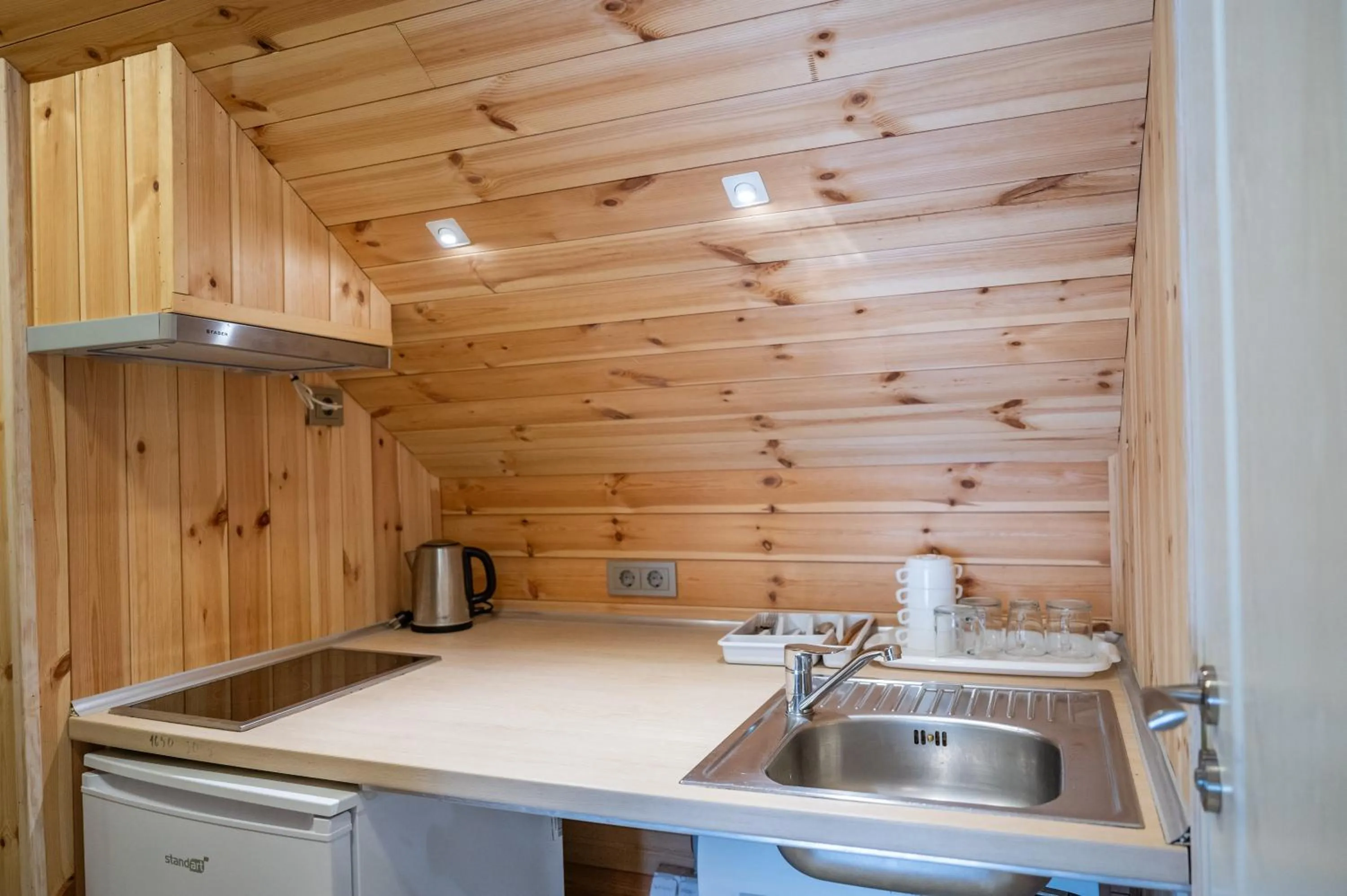 Kitchen or kitchenette in Hotel Palanga Camping