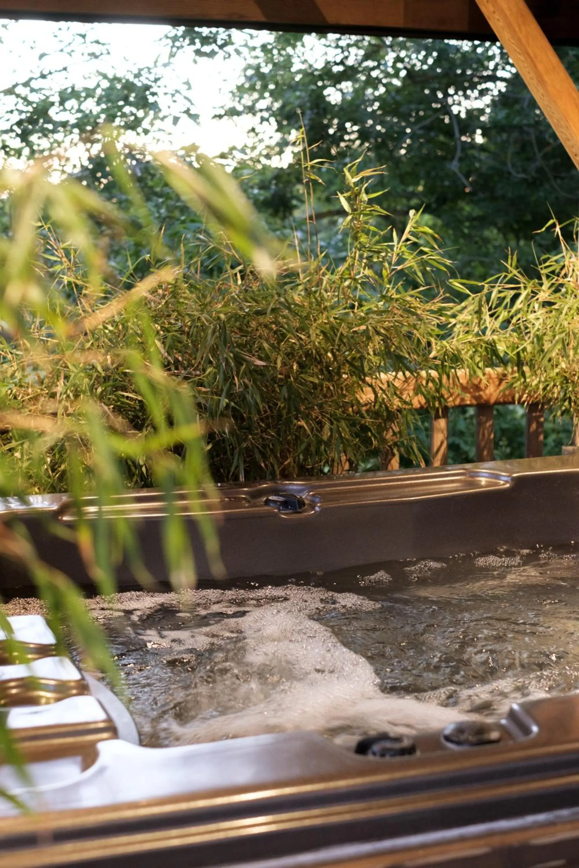 Hot Tub in Le Domaine des Prés Verts Suites & Chambres avec Jacuzzi Privatif