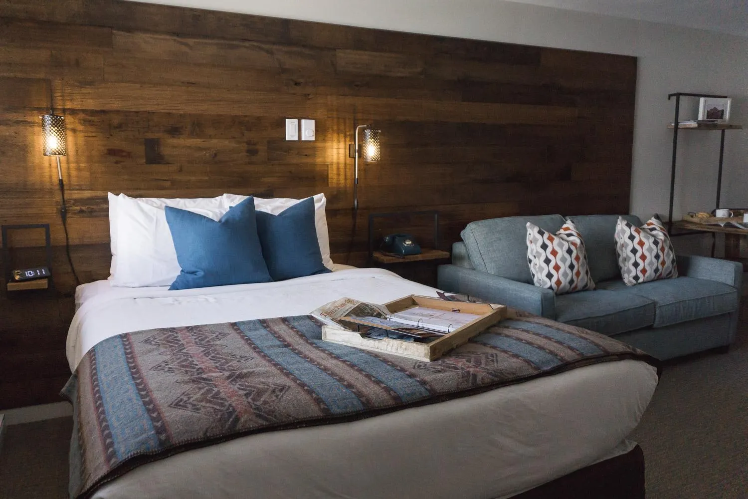 Bed in Snow Valley Lodging