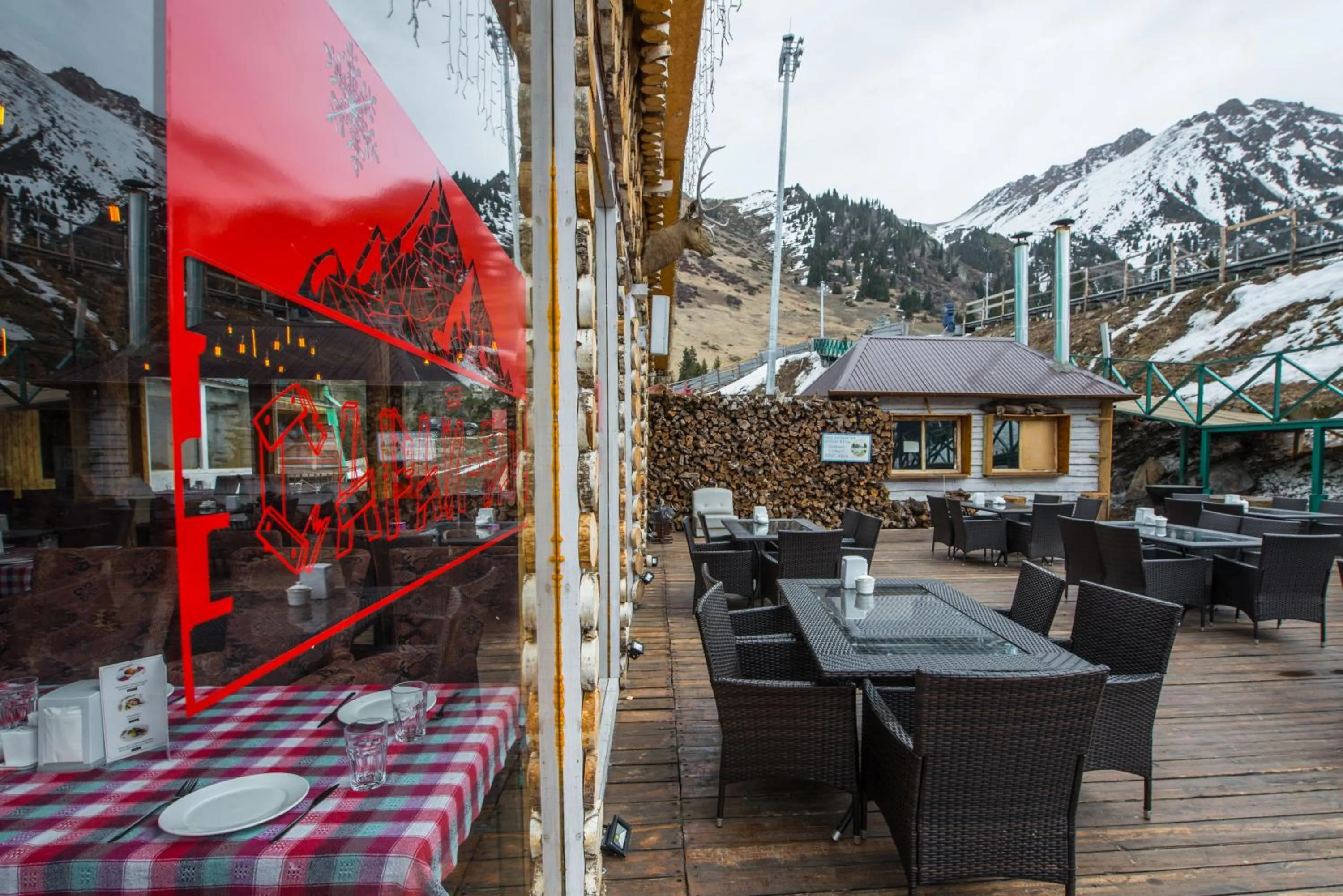 Patio in Shymbulak Resort Hotel