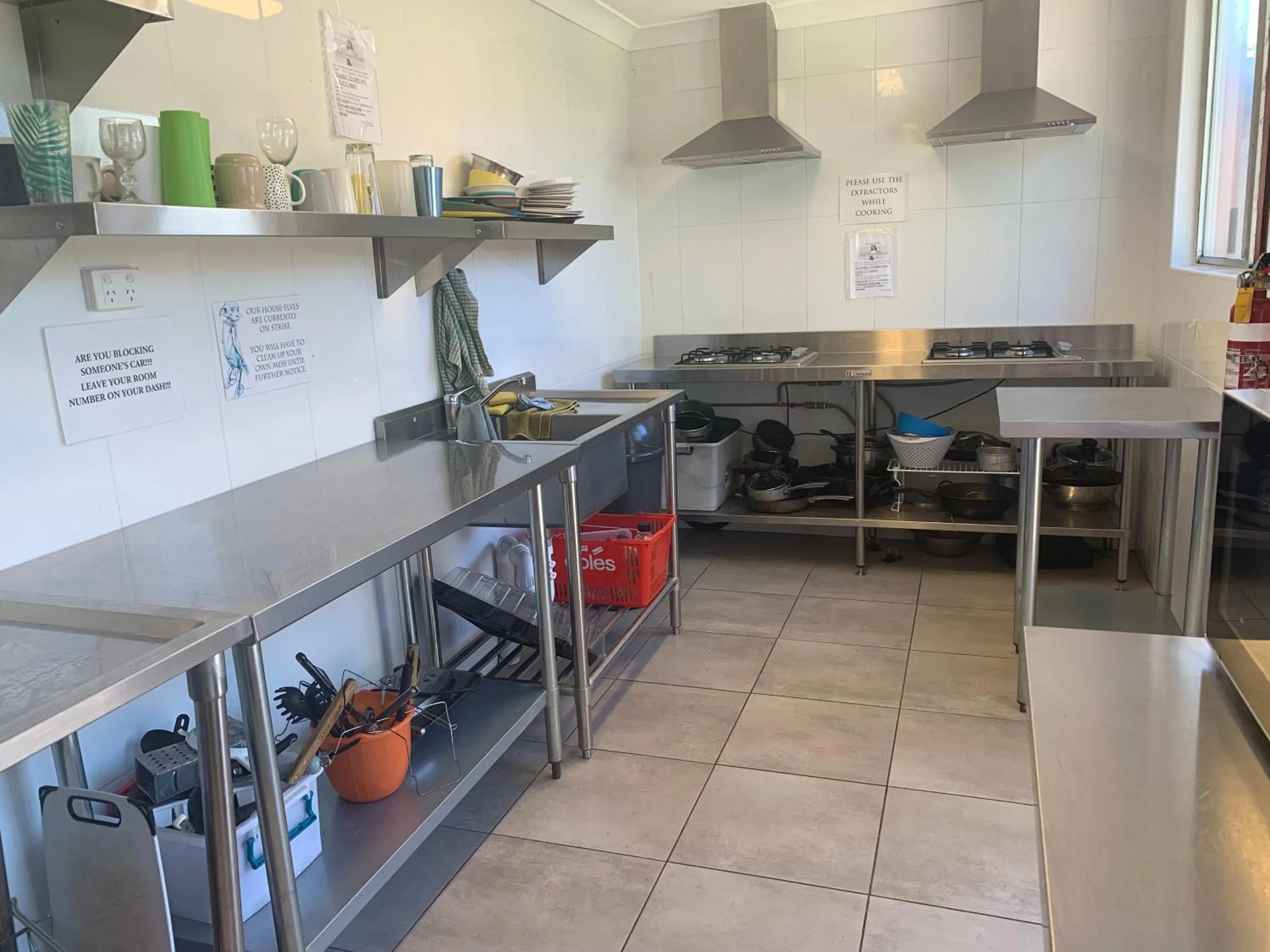 Communal kitchen in Alice Lodge