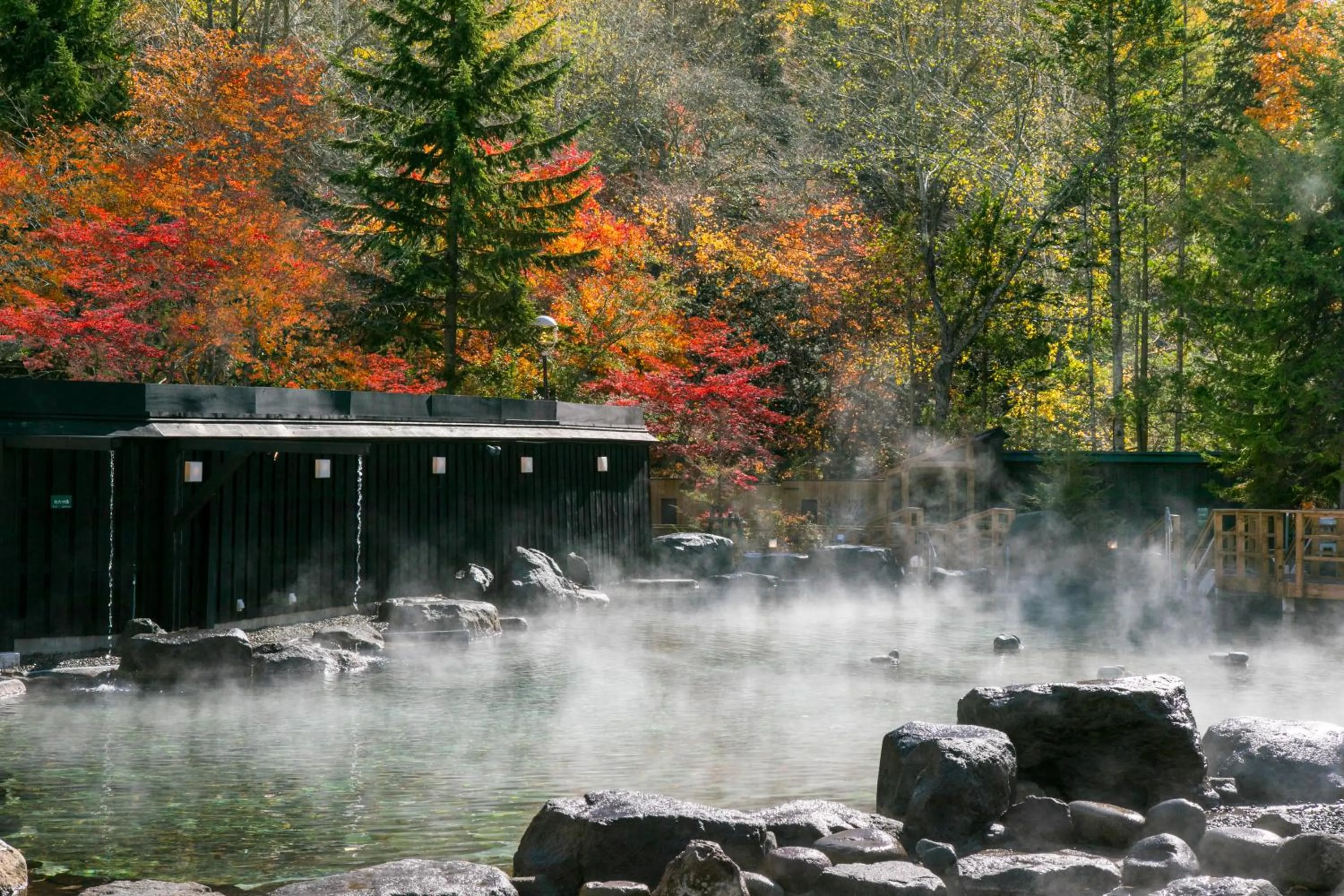 Hot Spring Bath in Midorinokaze Resort Kitayuzawa