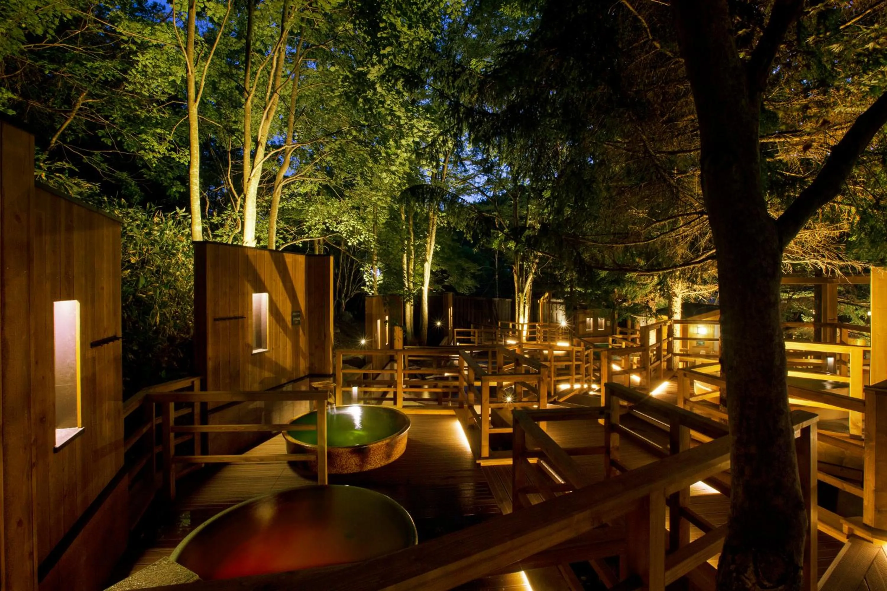 Hot Spring Bath in Midorinokaze Resort Kitayuzawa