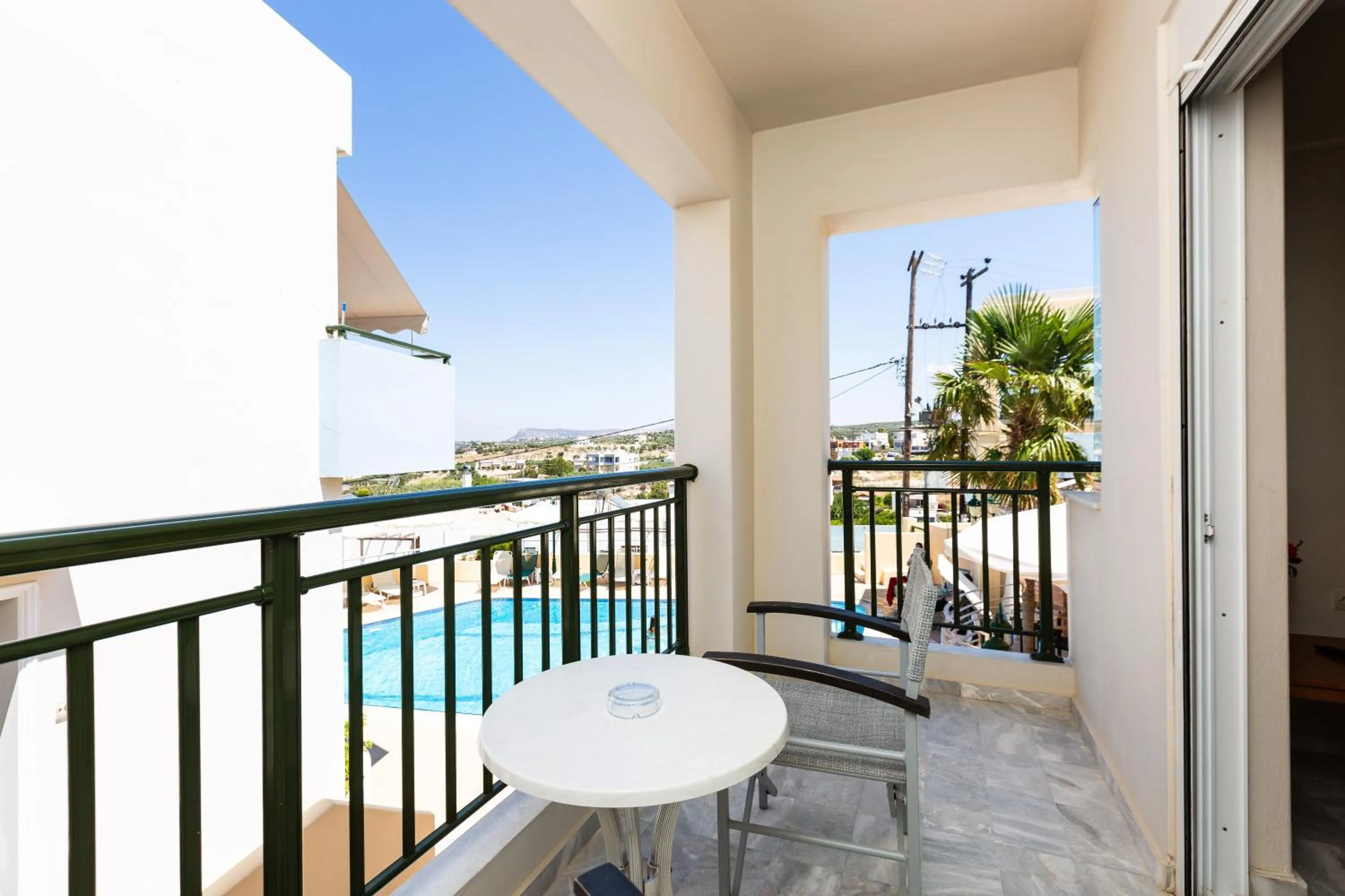 Pool view in Radamanthy's Hotel Apartments