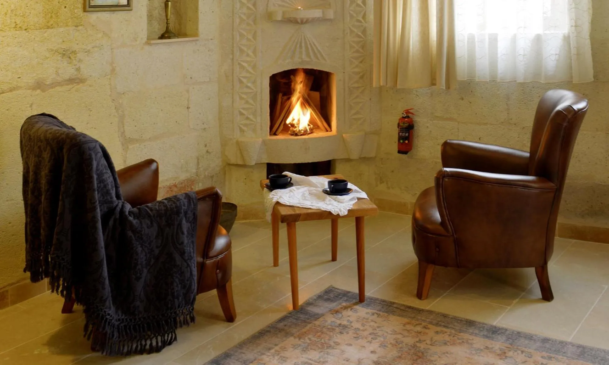 Seating area in Seki Cave Suites