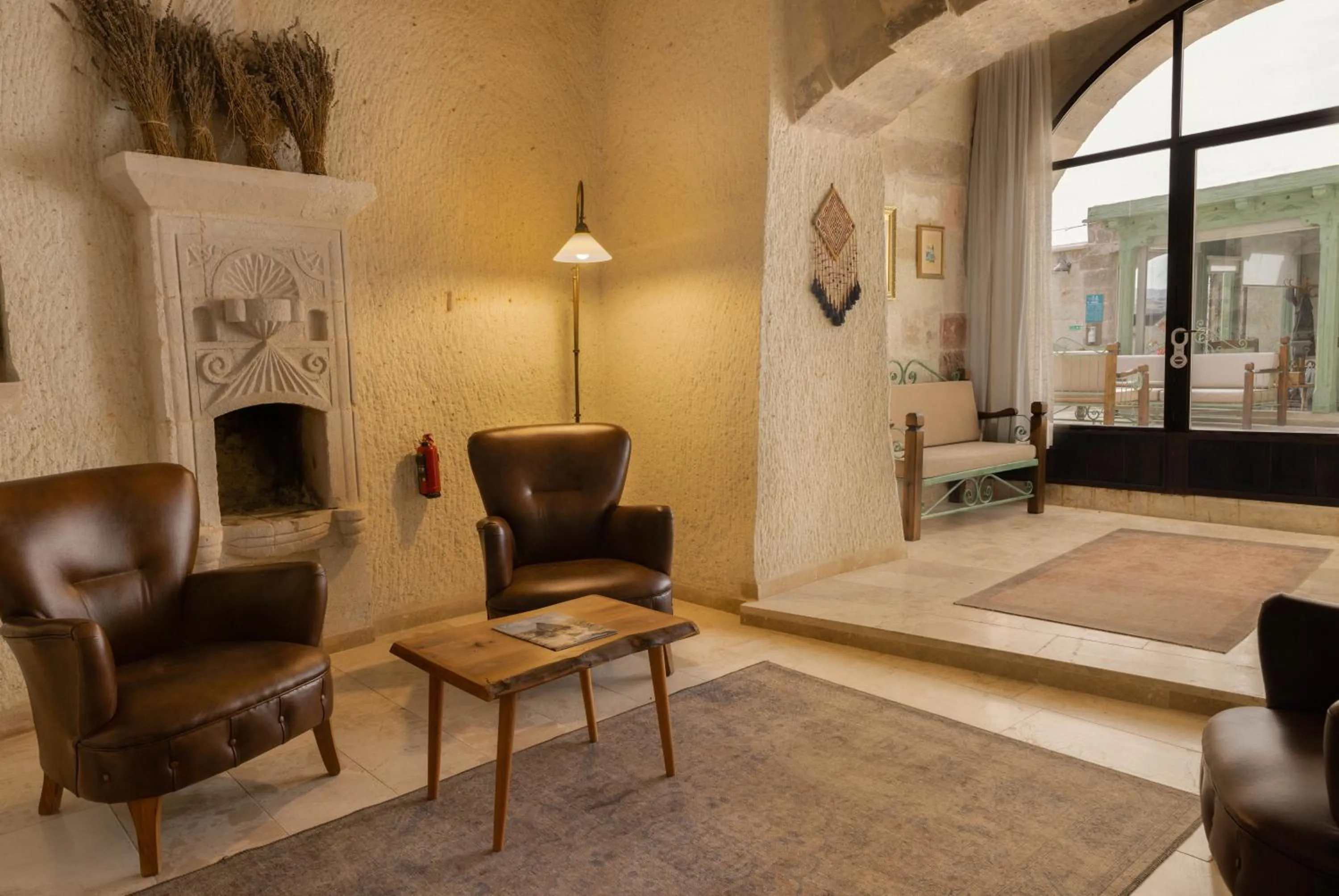 Seating area in Seki Cave Suites