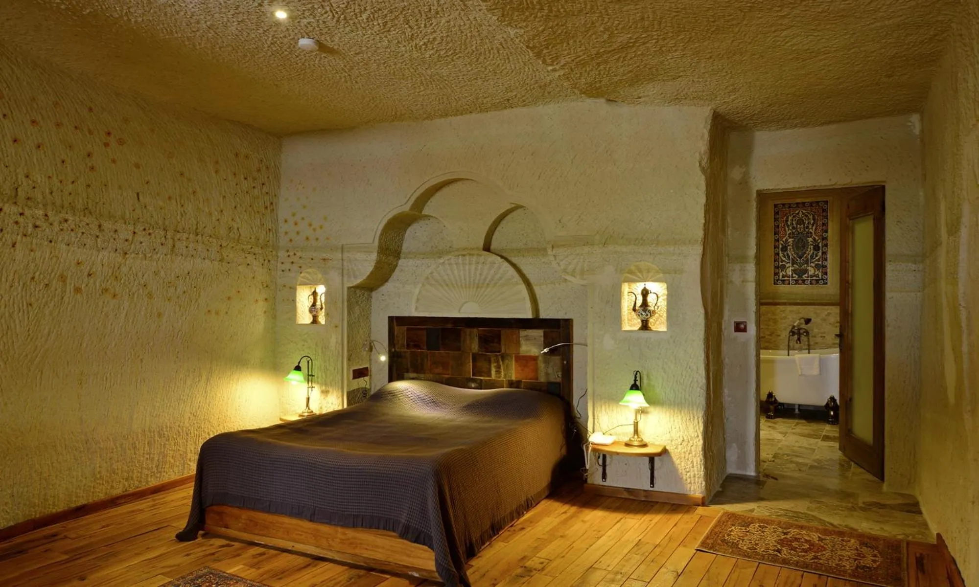 Bed in Seki Cave Suites