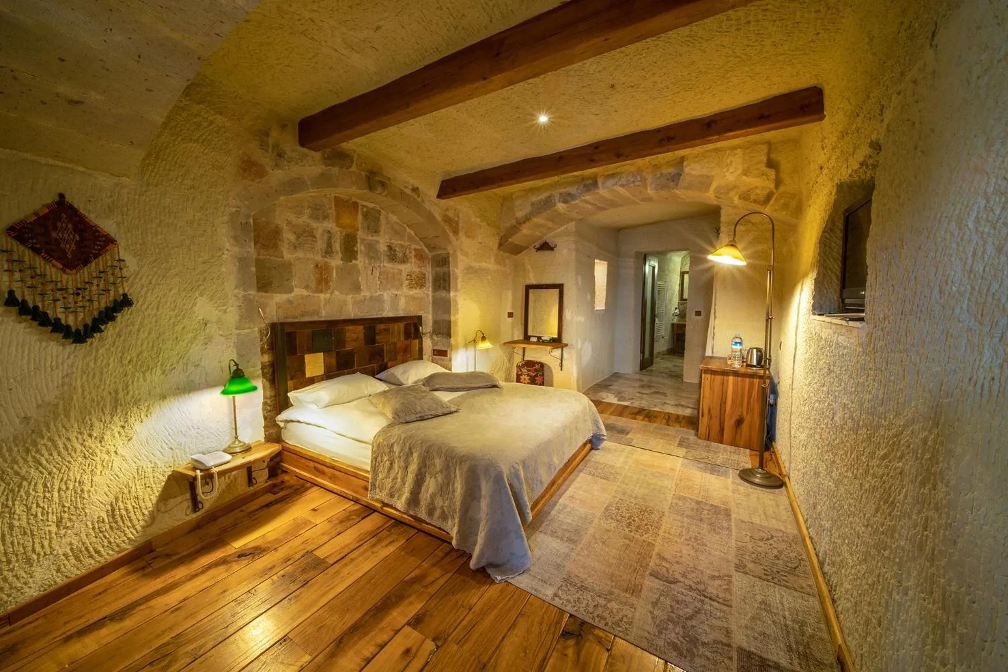 Bed in Seki Cave Suites