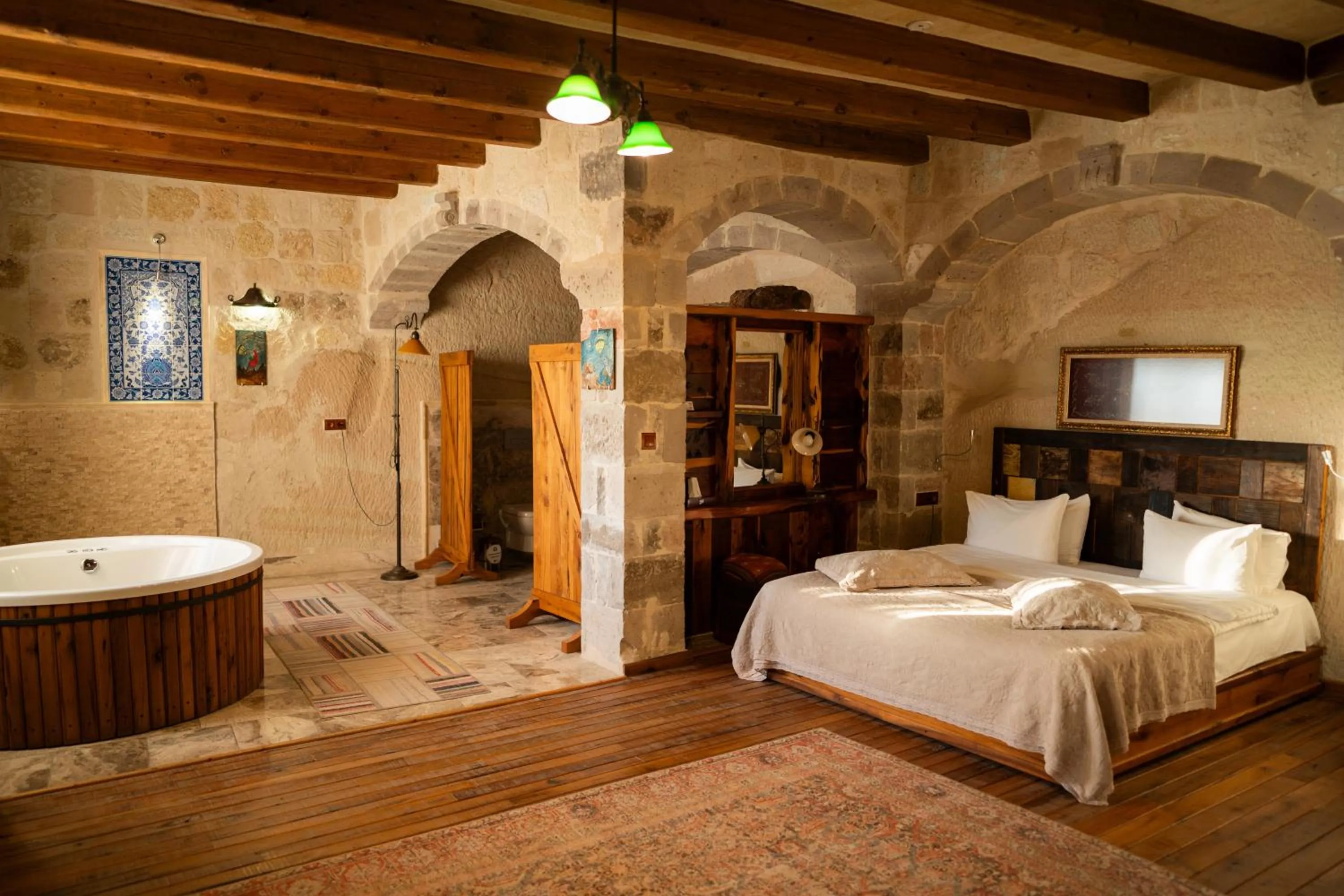 Bed in Seki Cave Suites