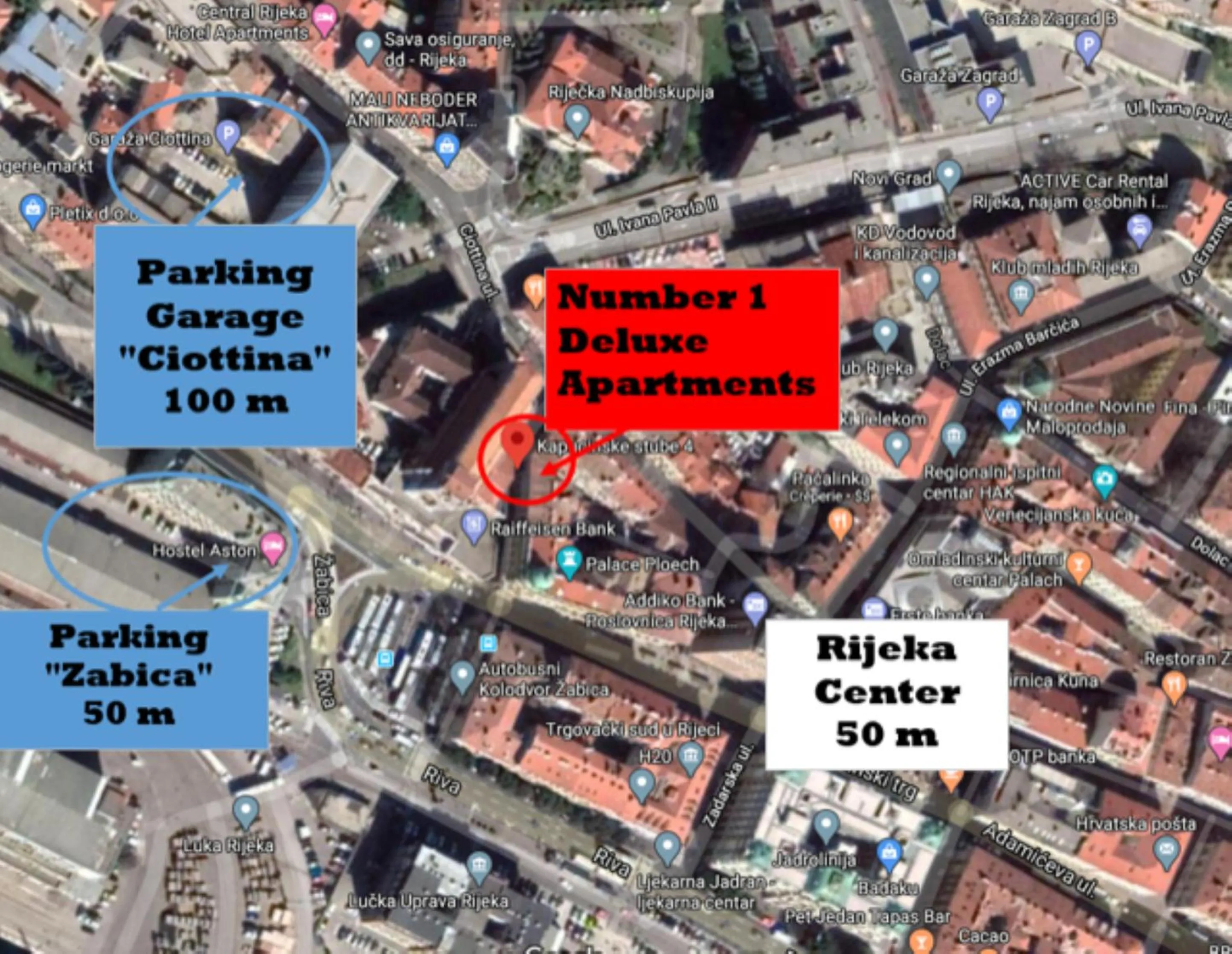 Bird's eye view in Number 1 Deluxe Apartments