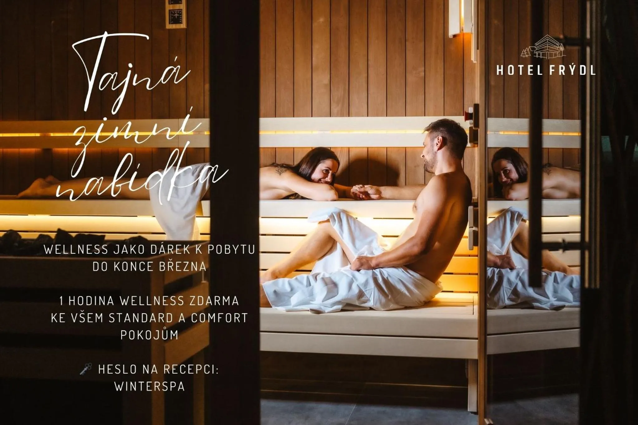 Sauna, Bed in Hotel Frýdl