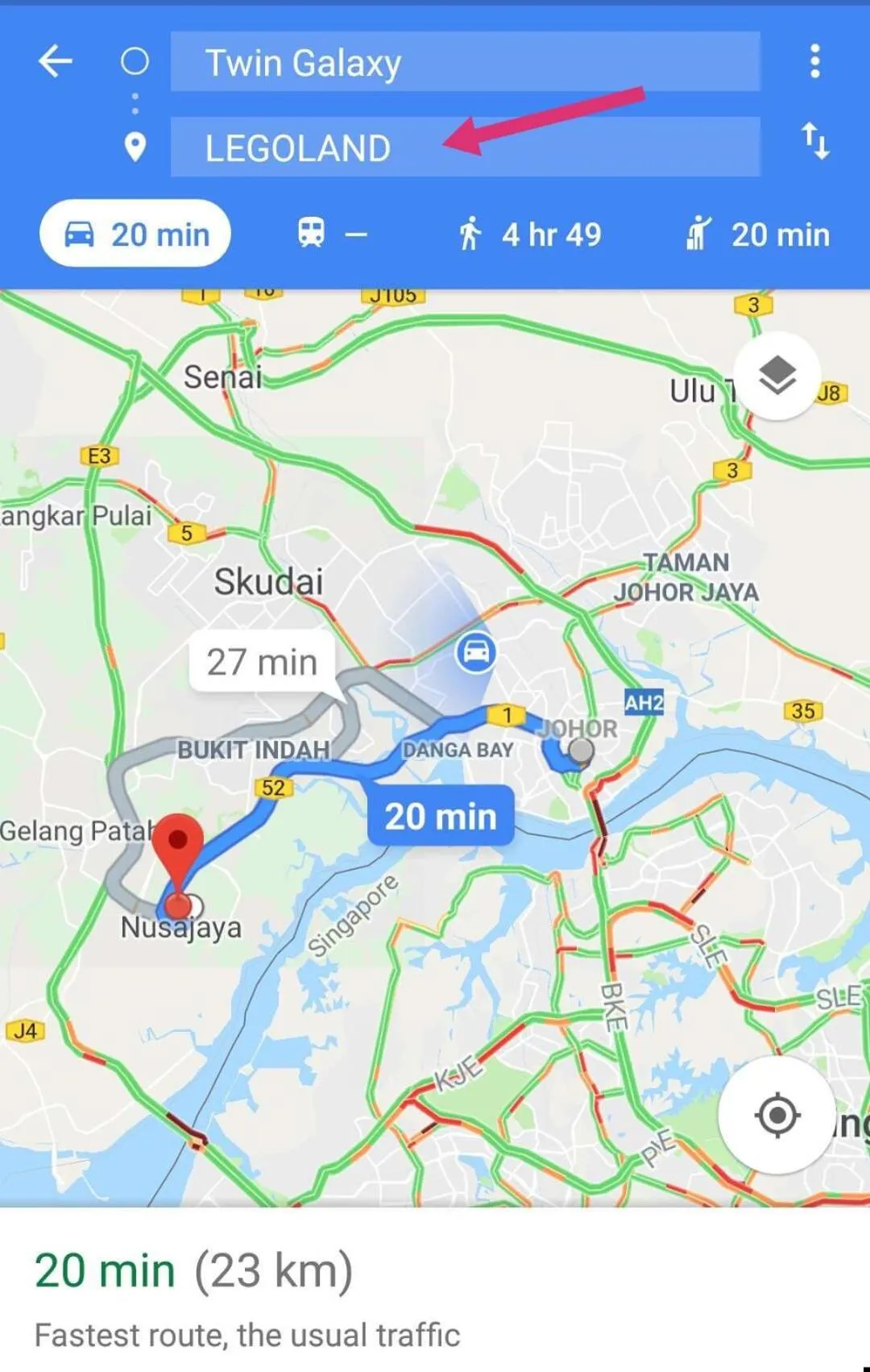 Location in Twin Galaxy Residences