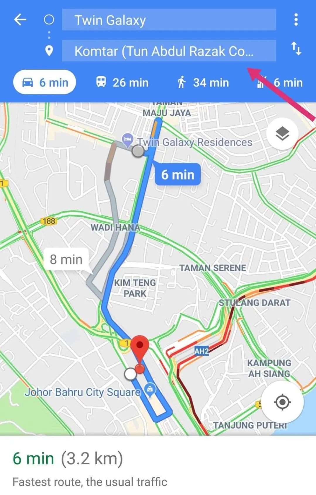 Location in Twin Galaxy Residences