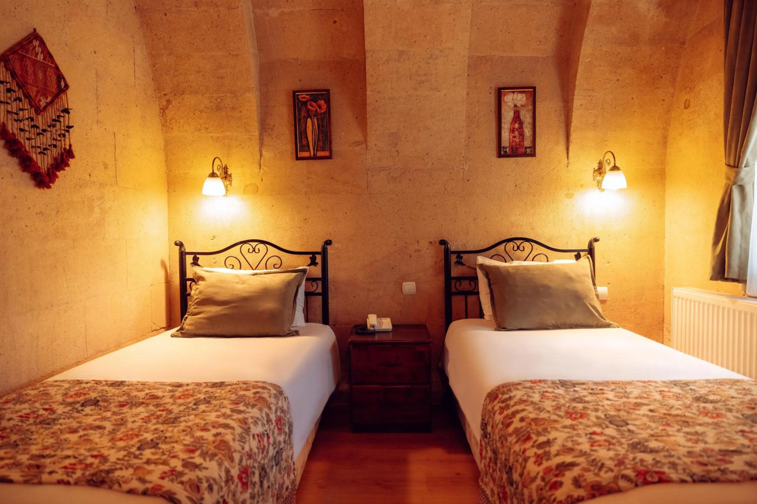 Bed in Melis Cave Hotel