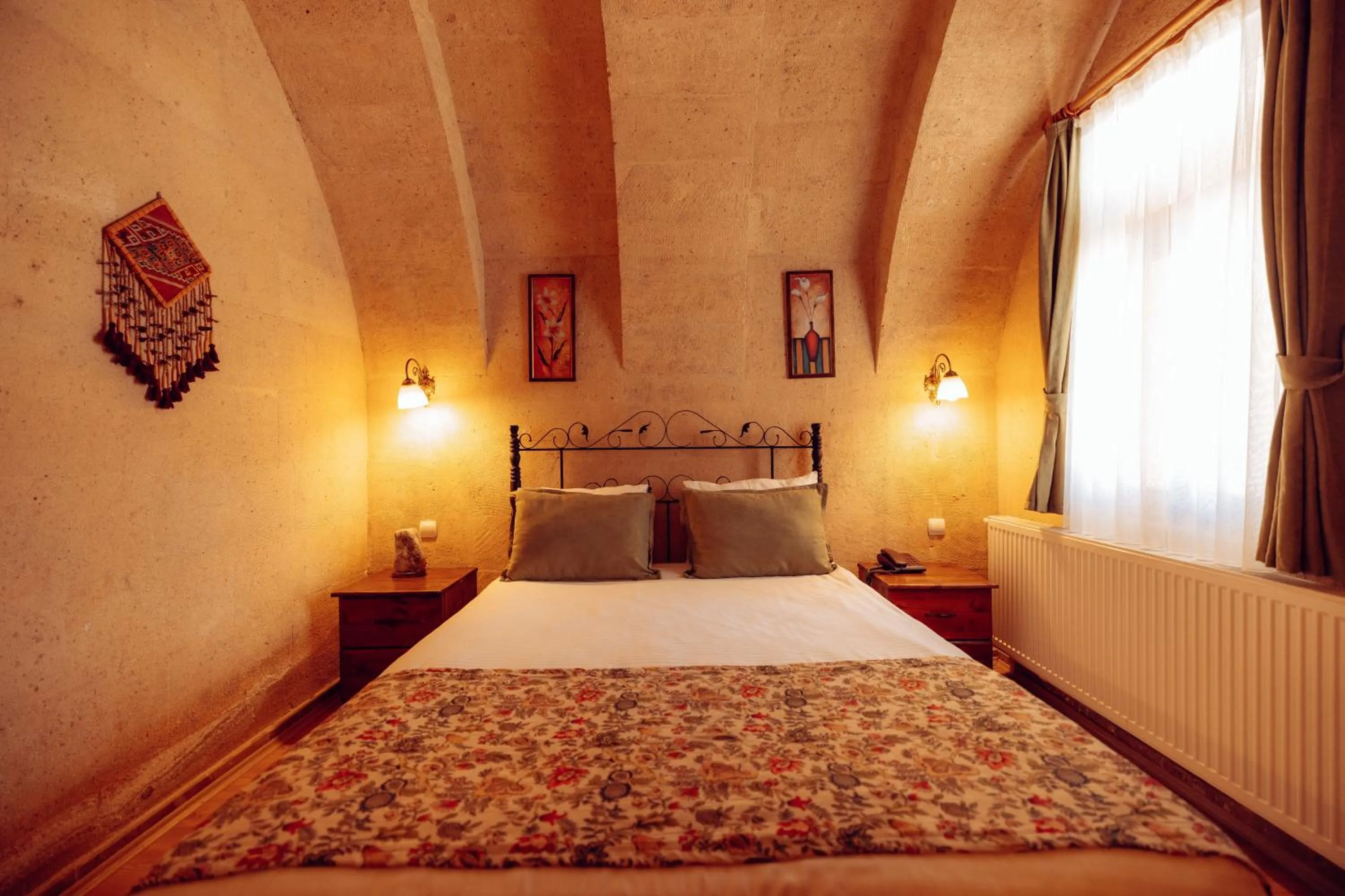 Bed in Melis Cave Hotel