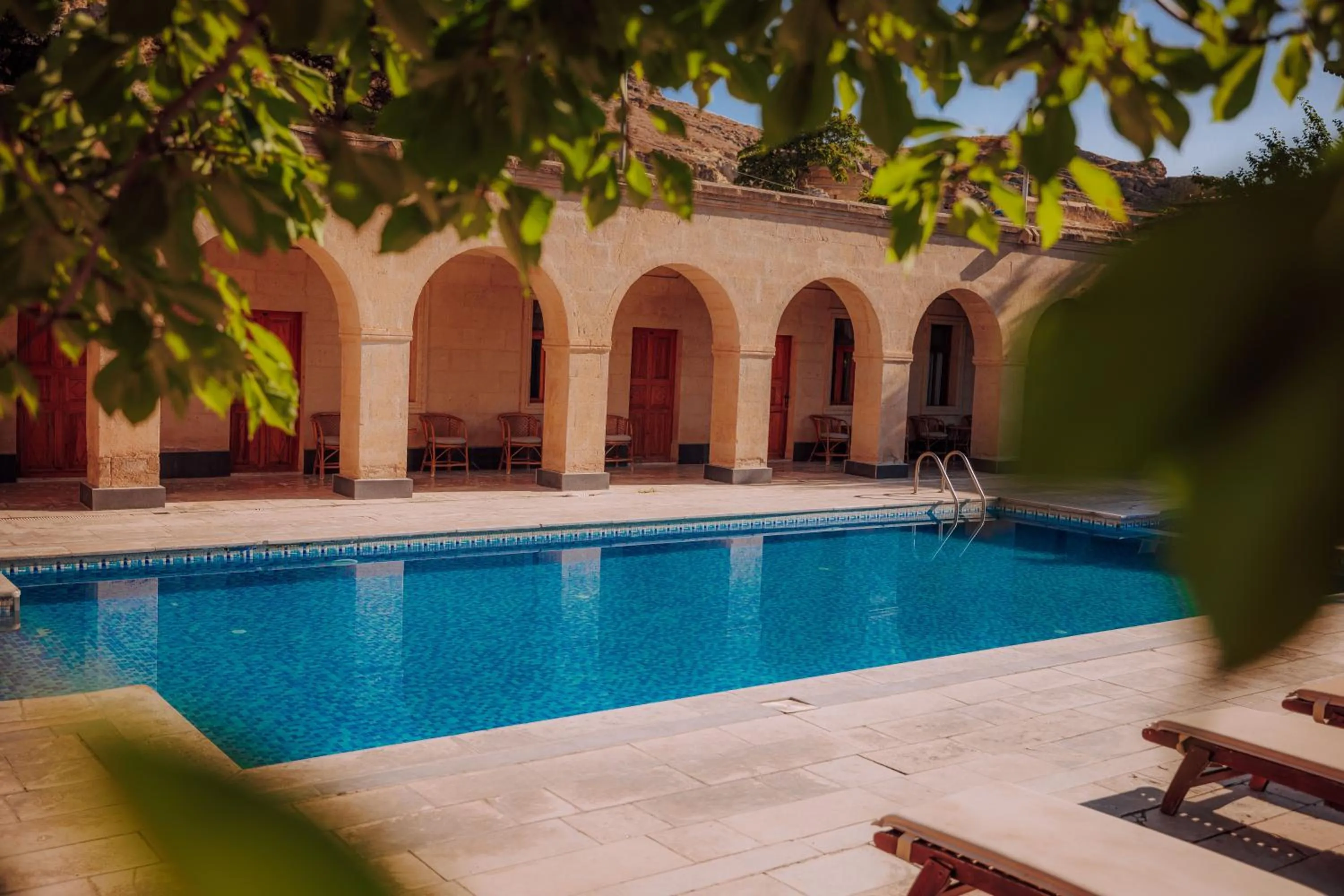 Pool view in Melis Cave Hotel