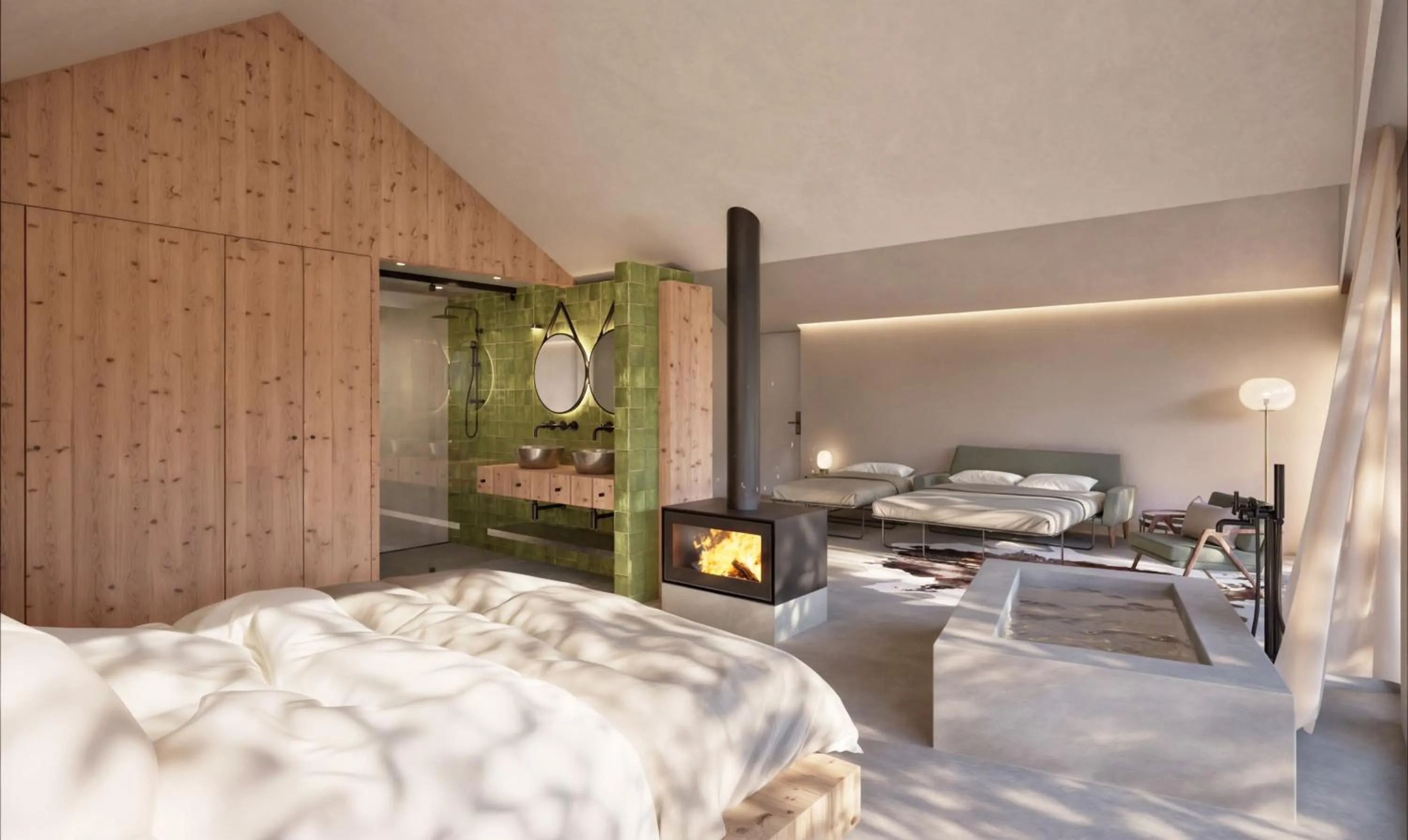 fireplace, Bed in Herdade do Ananás